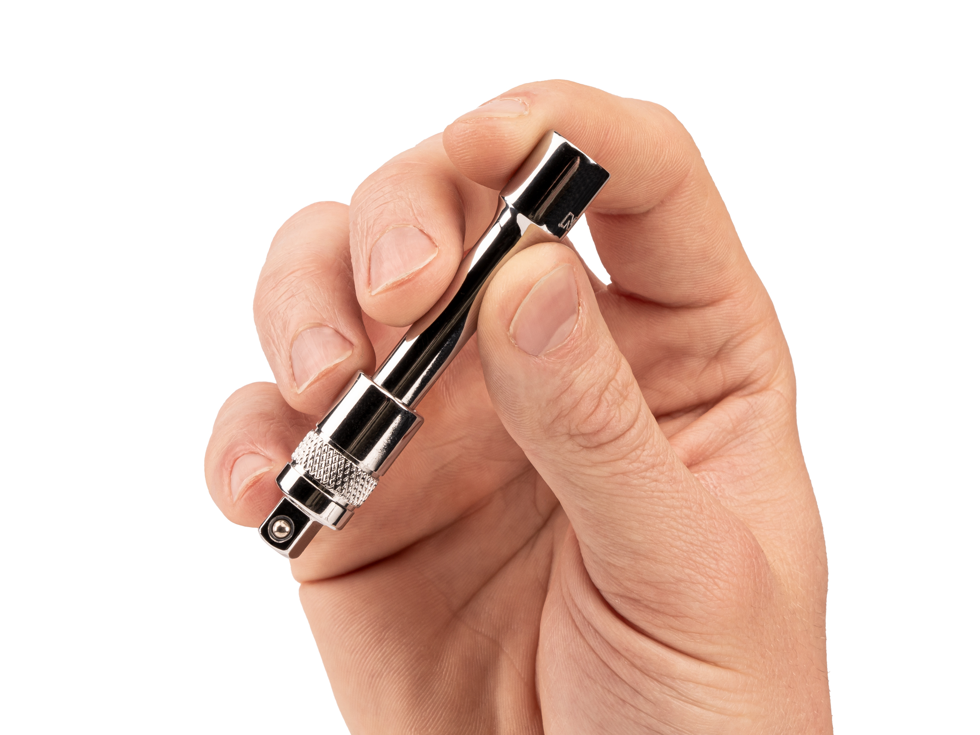 Person holding Tekton 3 inch hand drive accessory. Item #SHA01203