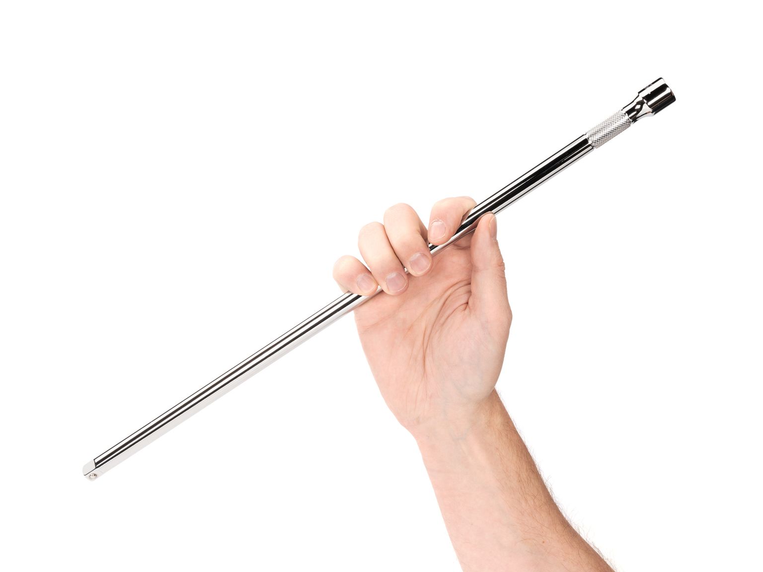 Person holding Tekton 18 inch hand drive accessory. Item #SHA11118