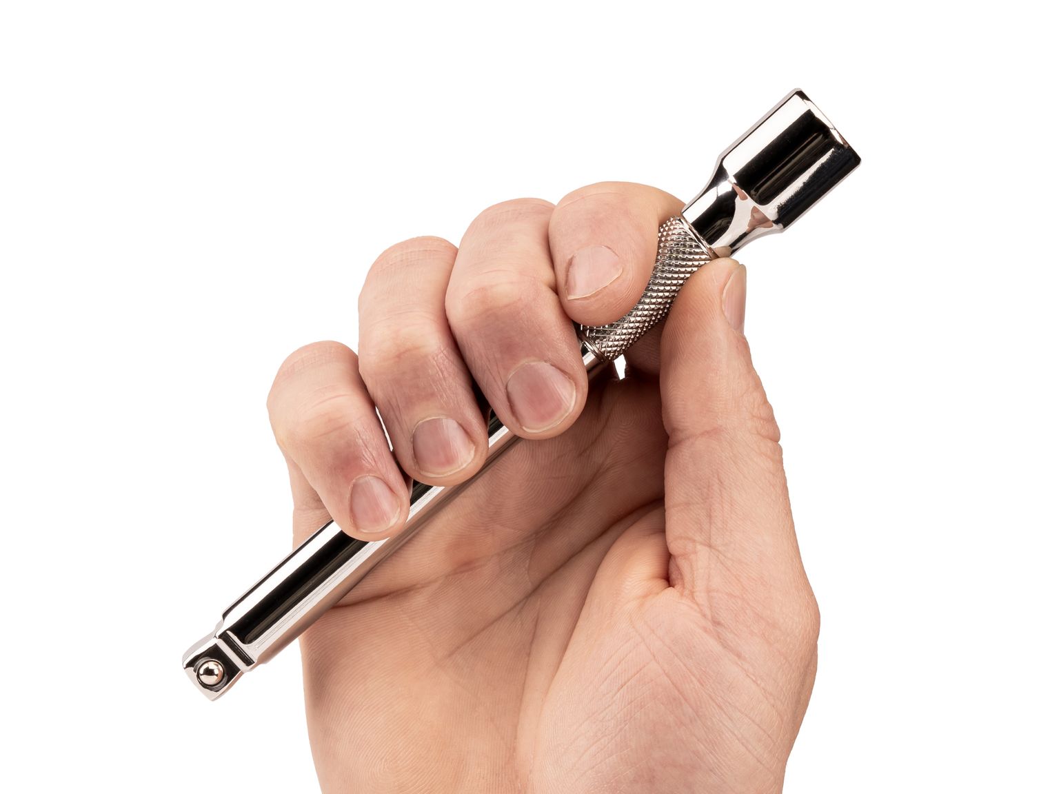 Person holding Tekton 6 inch hand drive accessory. Item #SHA11306