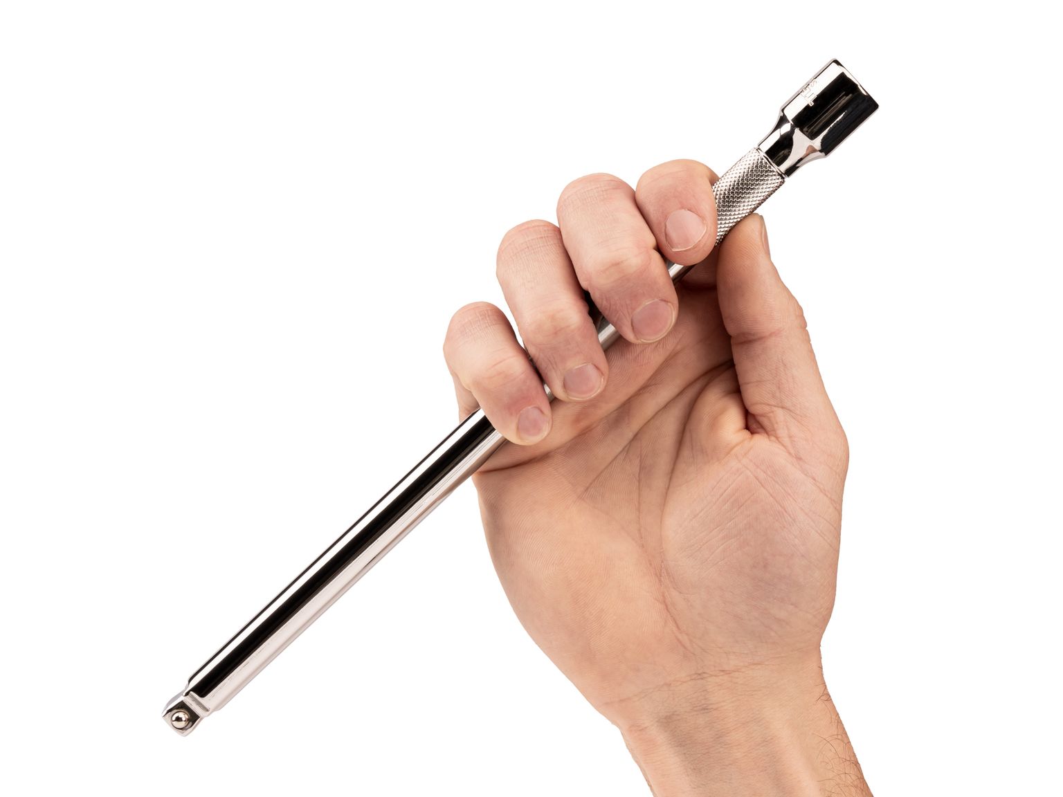 Person holding Tekton 10 inch hand drive accessory. Item #SHA11310