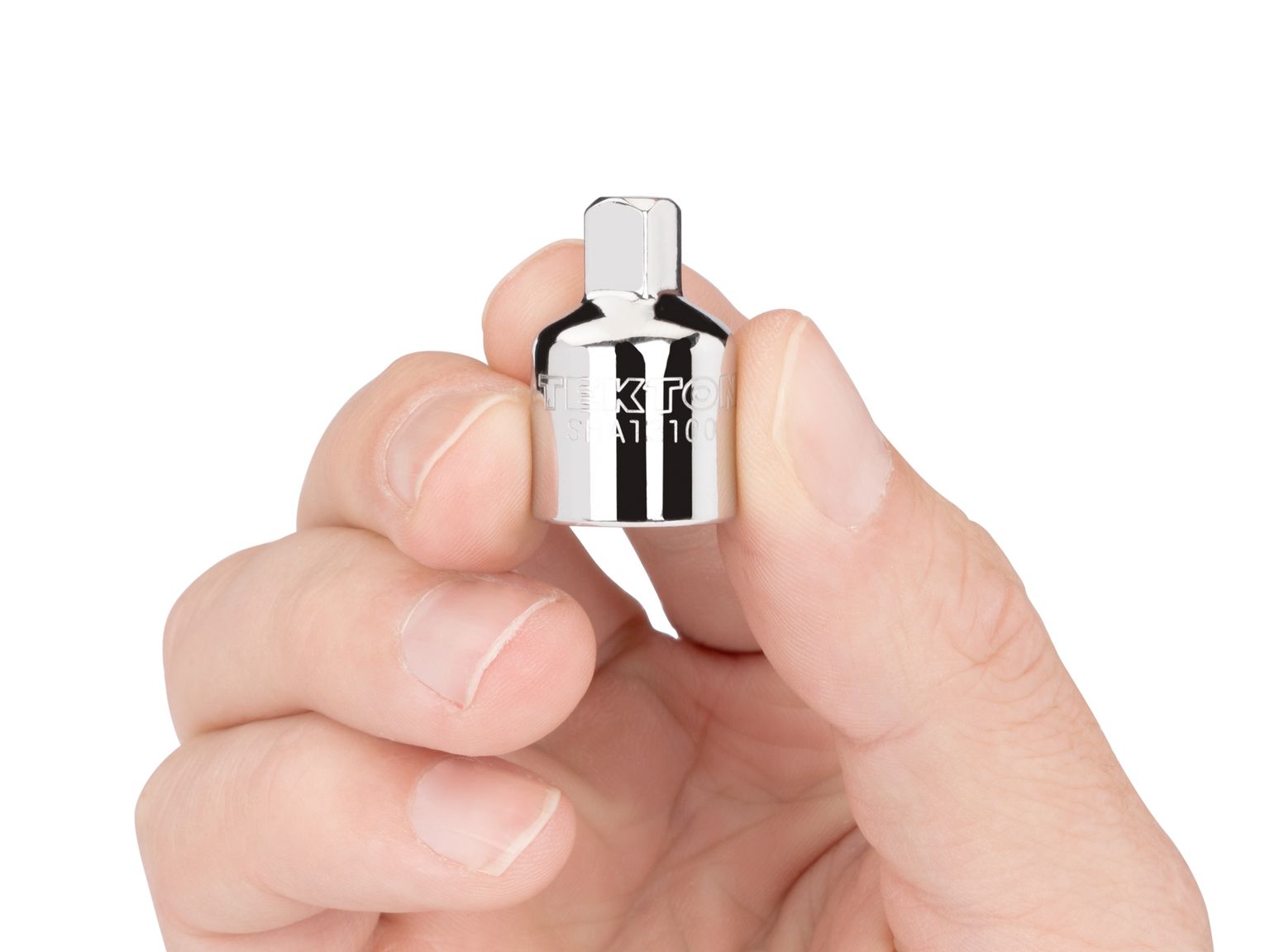 Person holding Tekton hand drive accessory. Item #SHA13100