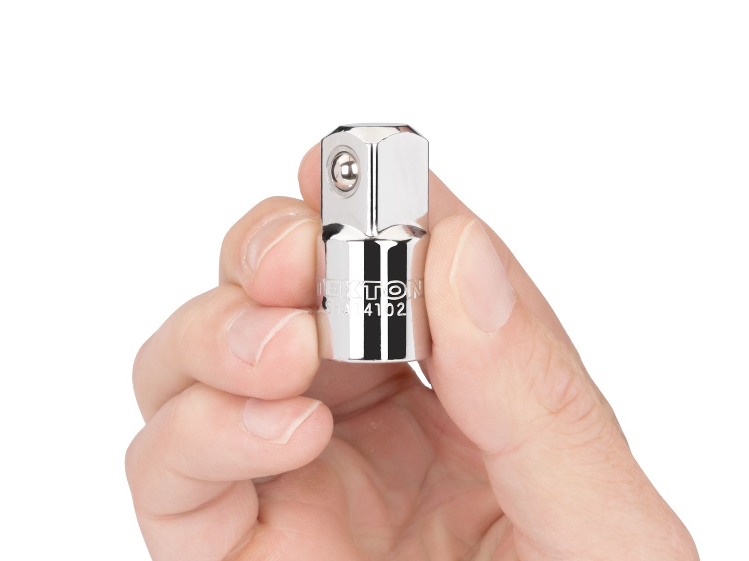 Person holding Tekton hand drive accessory. Item #SHA14102