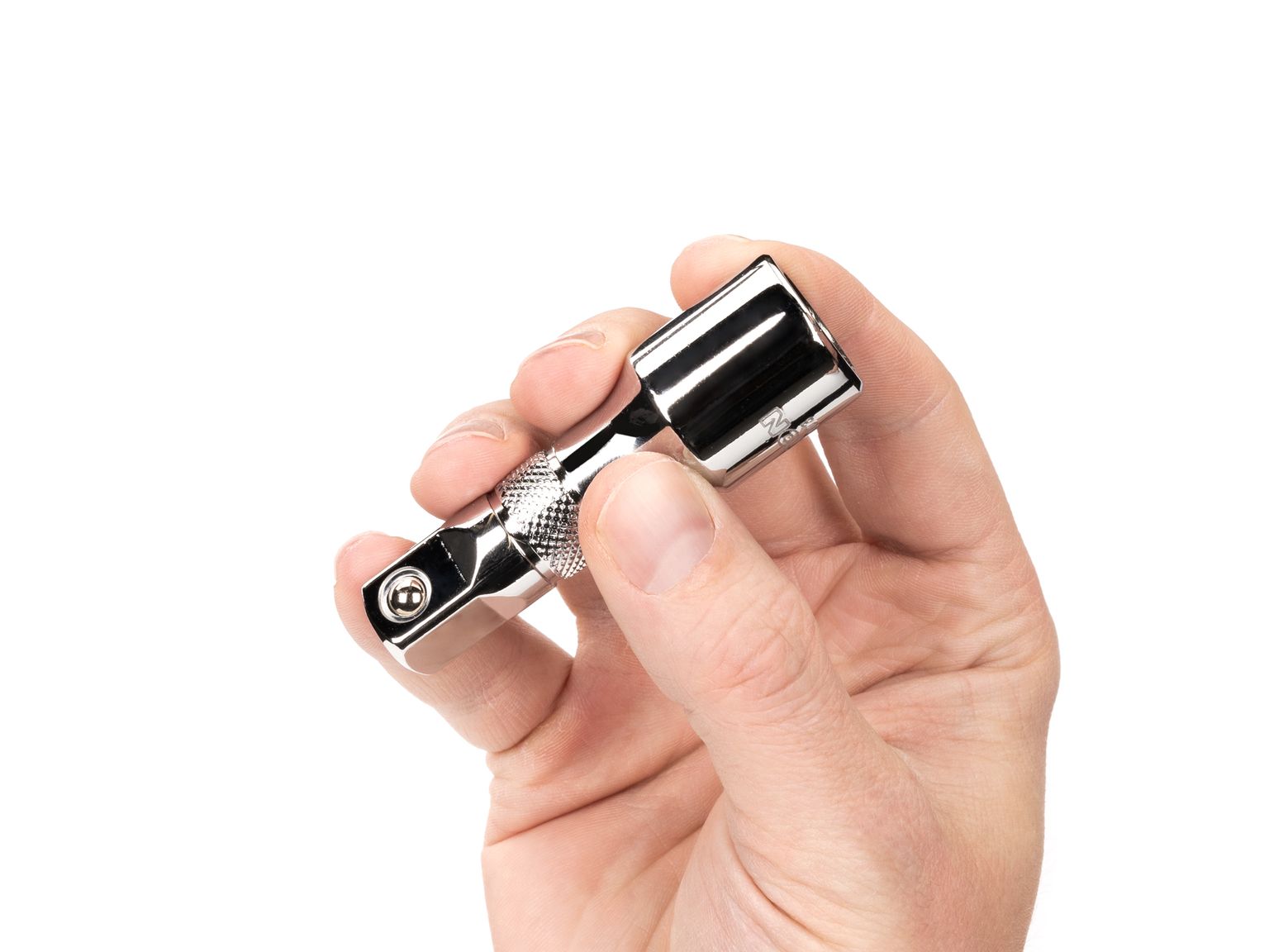 Person holding Tekton 3 inch hand drive accessory. Item #SHA21103