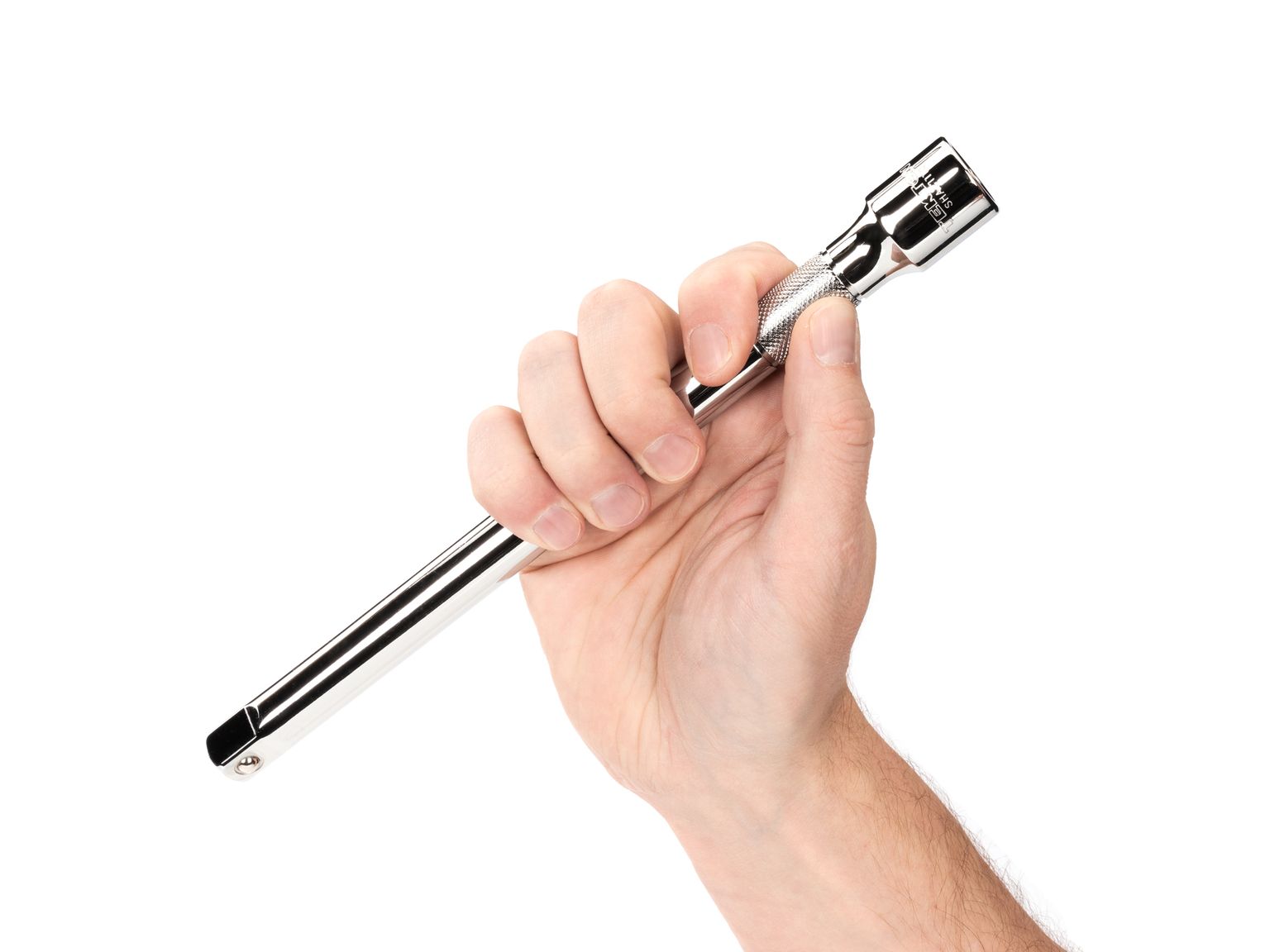 Person holding Tekton 10 inch hand drive accessory. Item #SHA21110