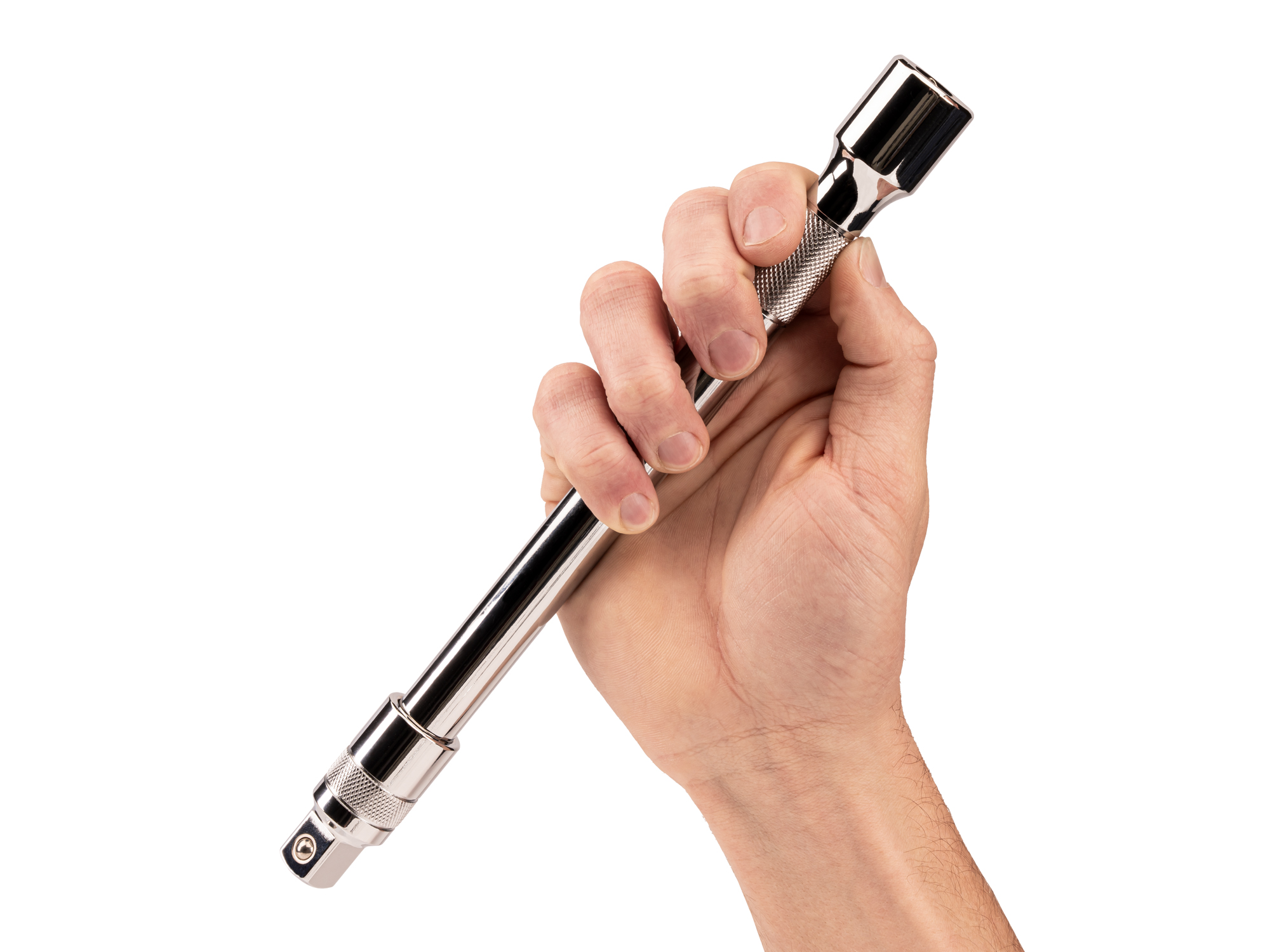 Person holding Tekton 10 inch hand drive accessory. Item #SHA21210