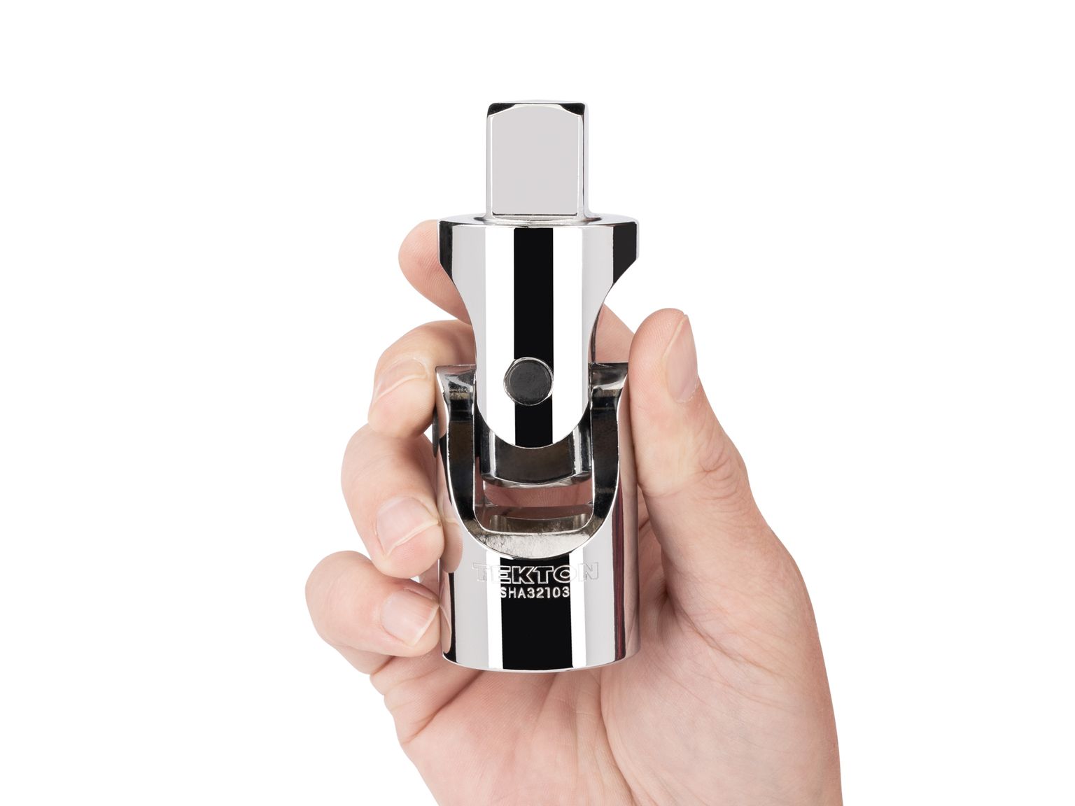 Person holding Tekton hand drive accessory set. Item #SHA32103