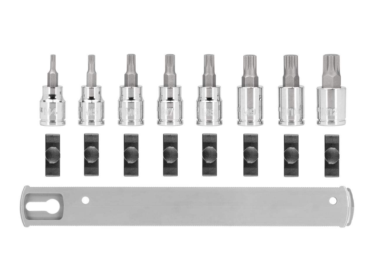 Pd3 Socket Bit 3/8 Inch Triple Square Bit Socket Set, 8-Piece (Rail) | TEKTON