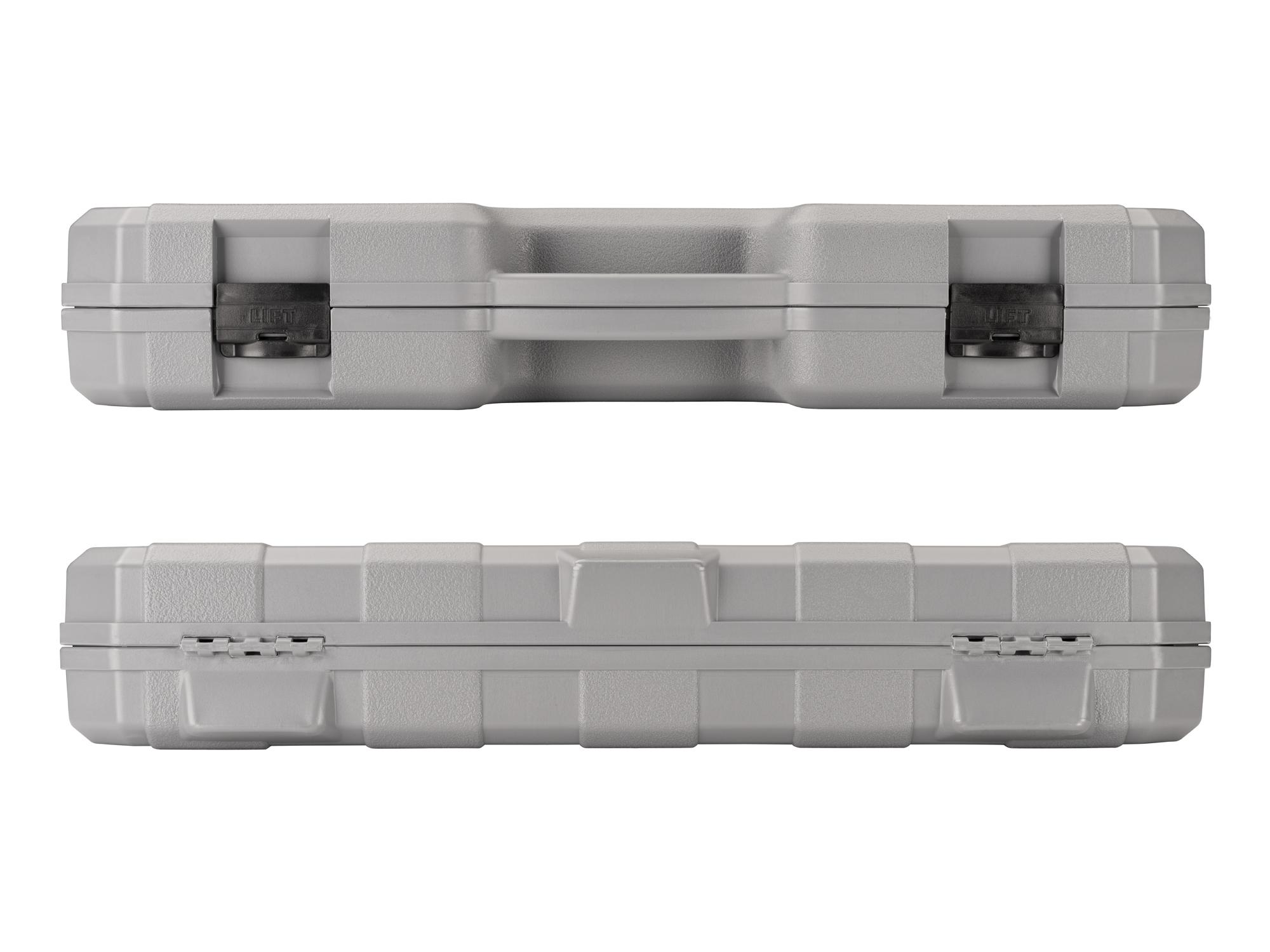 Side view of Tekton case hand drive bit socket set. Item #SHB91317