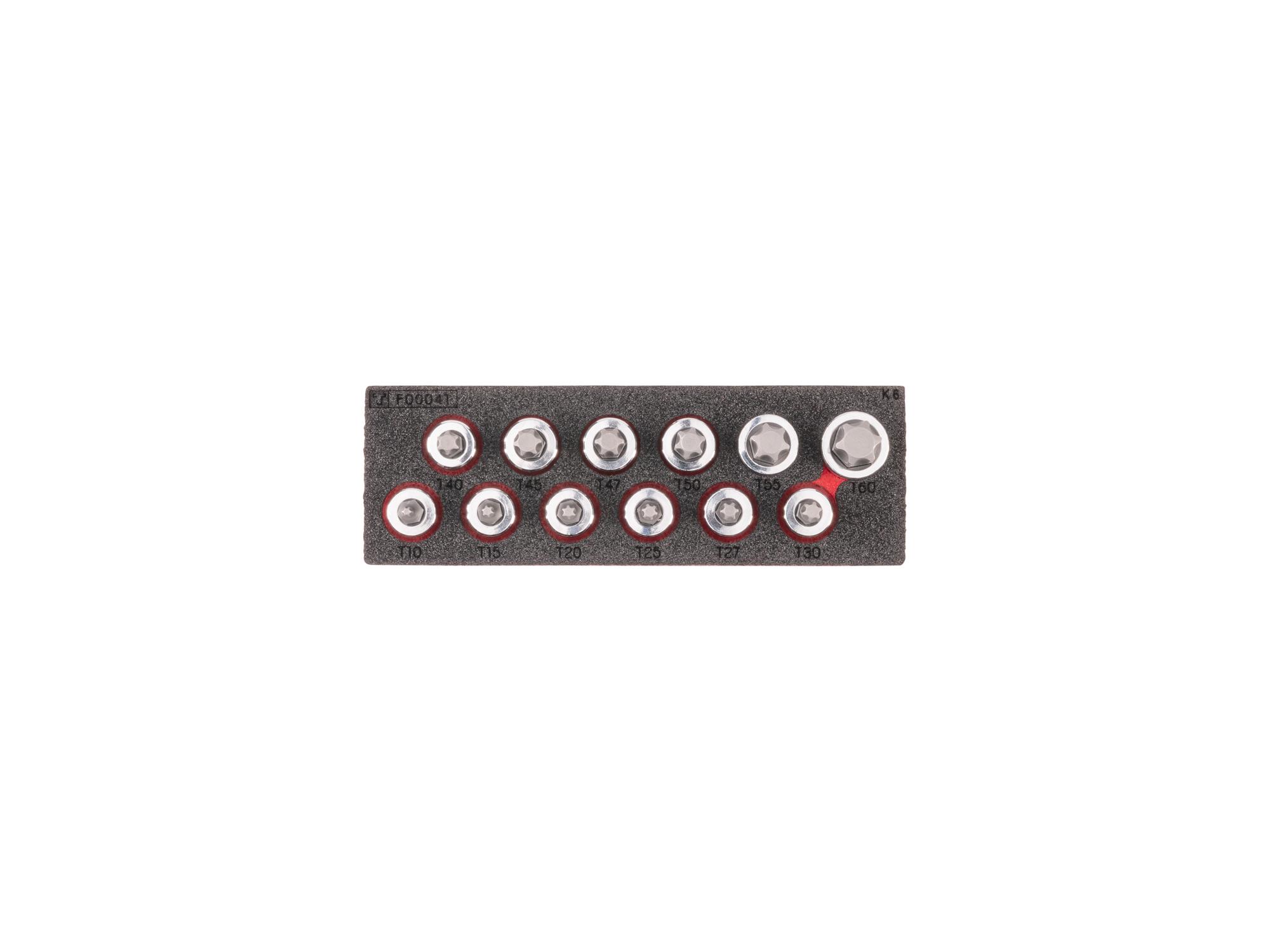 Torx Bit Socket Set with 6 x 2 Inch Foam Organizer (12-Piece)