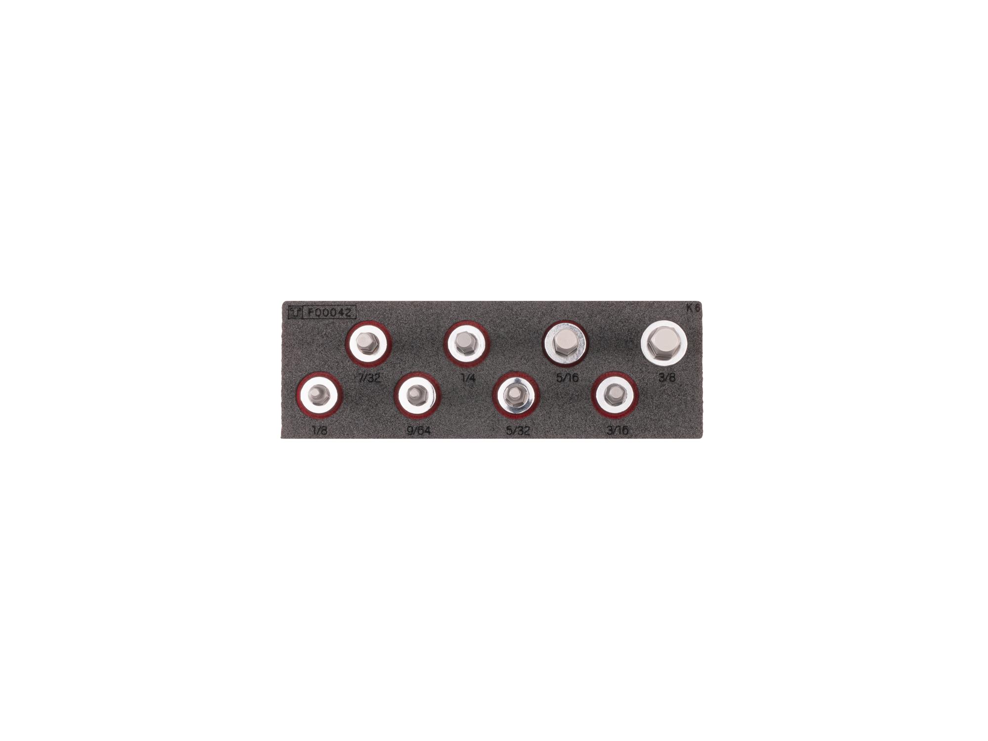 Hex Bit Socket Set with 6 x 2 Inch Foam Organizer (8-Piece)