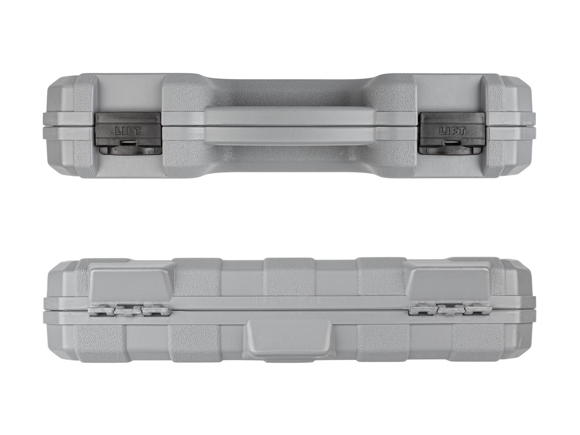 Side view of Tekton case hand drive bit socket set. Item #SHB92304