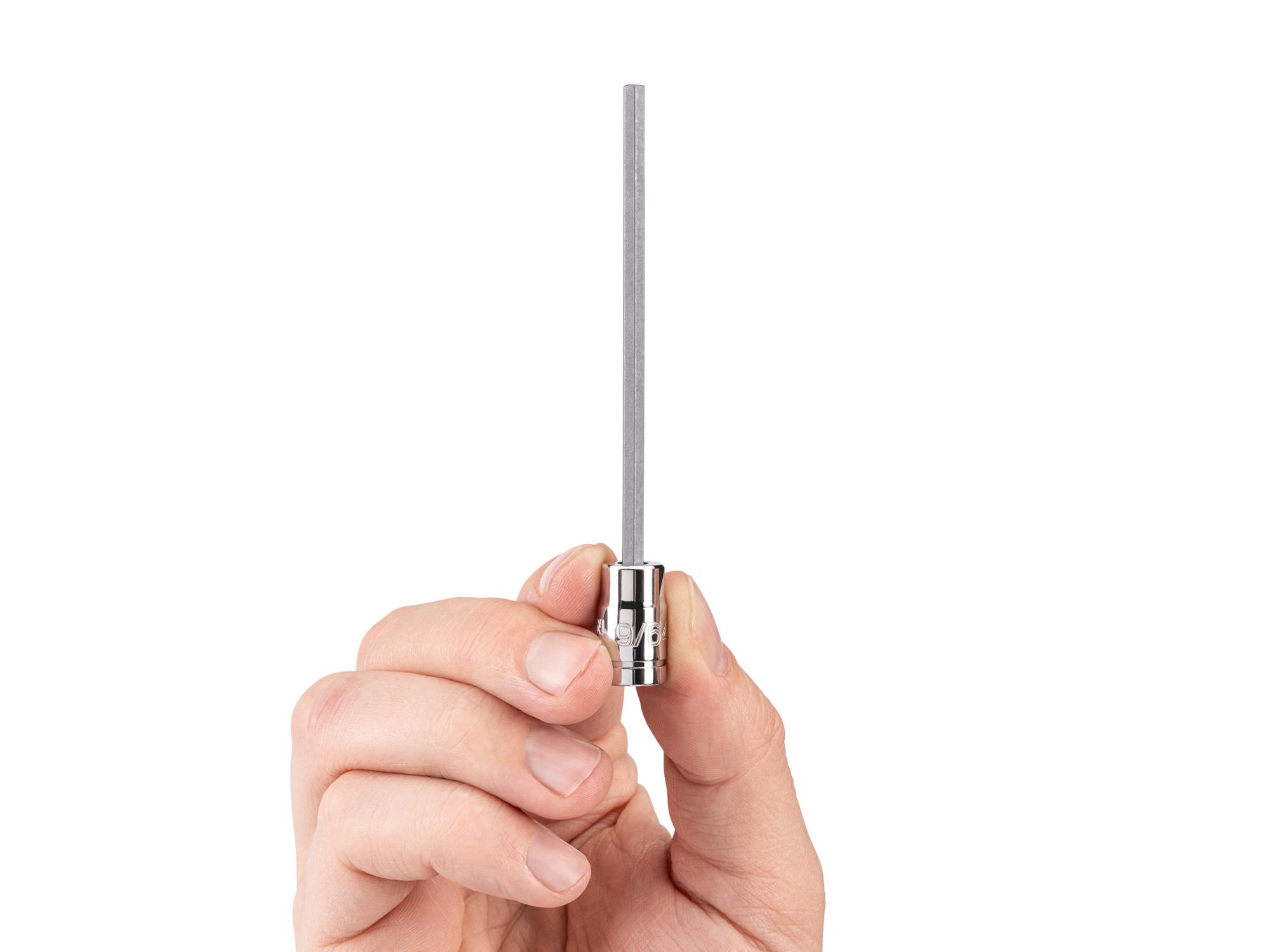 Person holding Tekton hand drive bit socket. Item #SHB02301