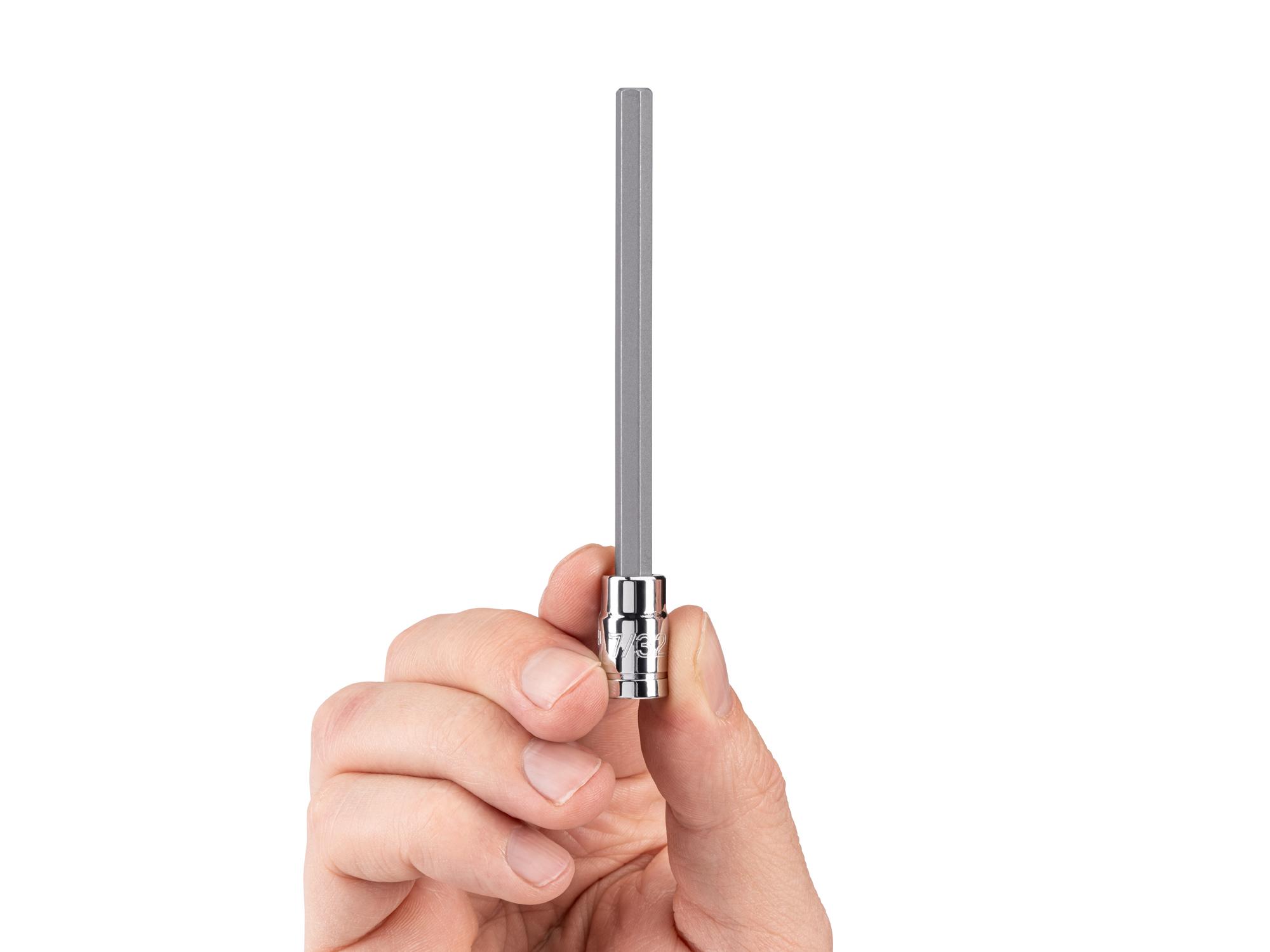 Person holding Tekton hand drive bit socket. Item #SHB02305