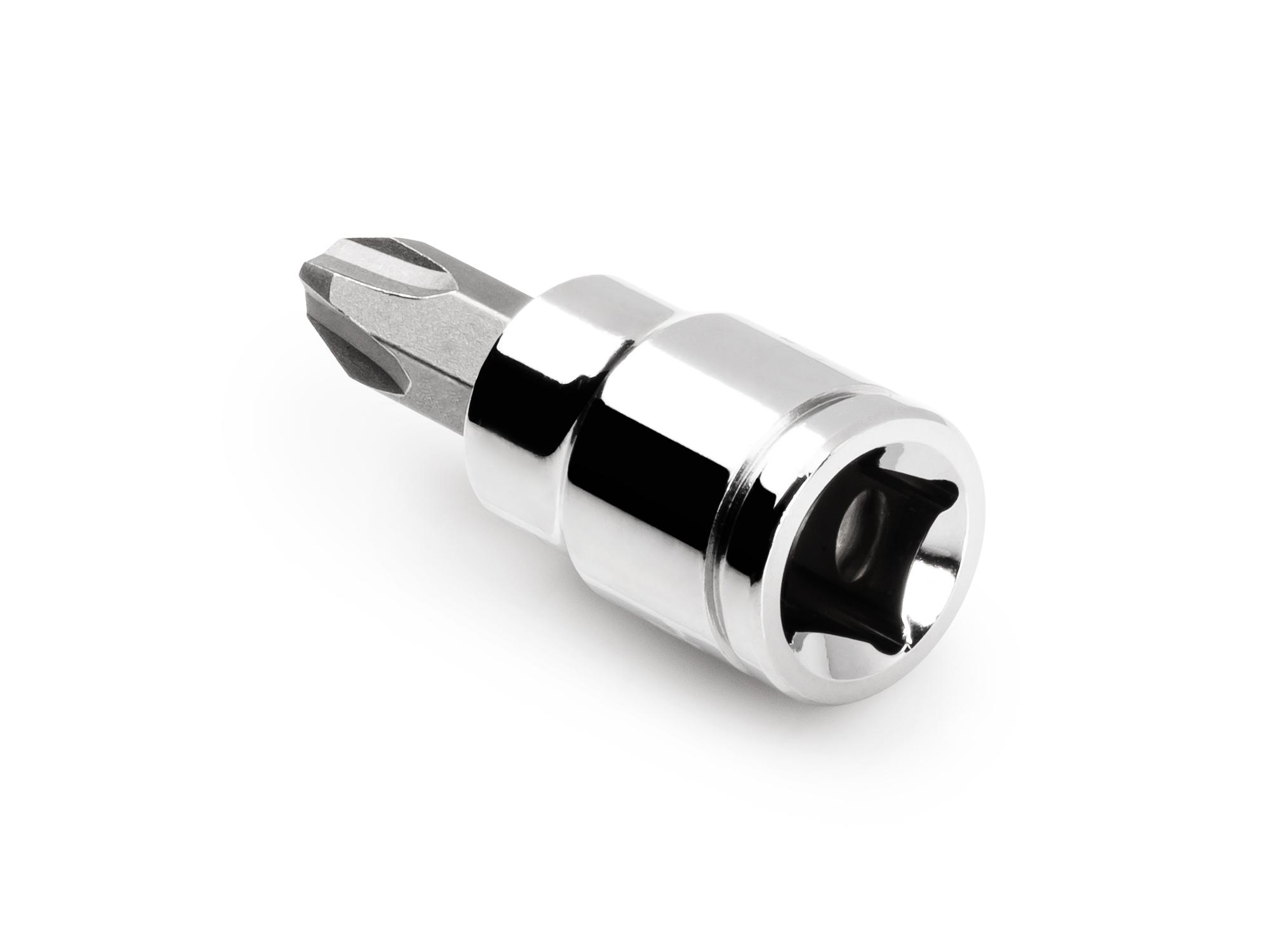 Back angle view of Tekton hand drive bit socket. Item #SHB11204