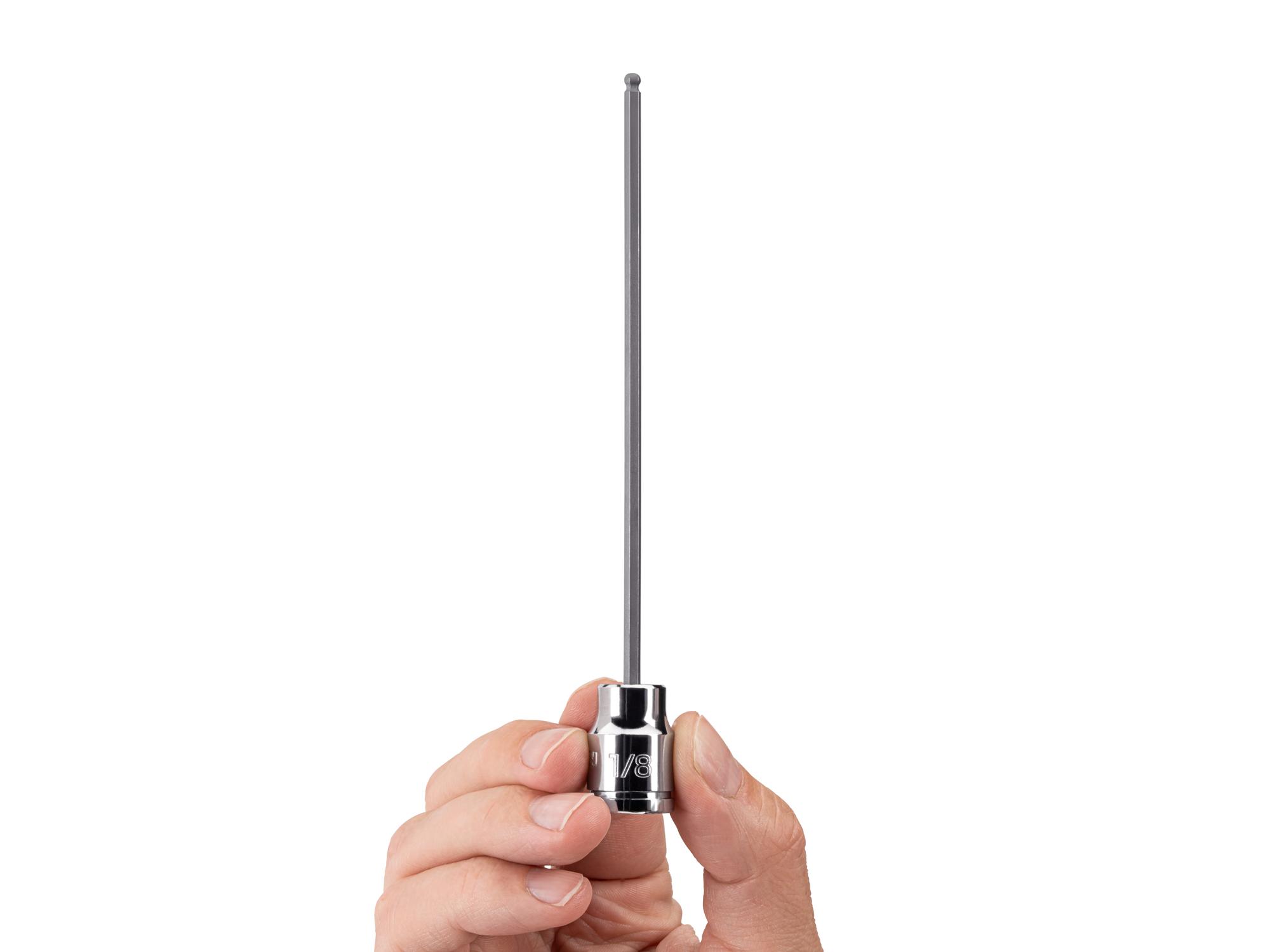 Person holding Tekton hand drive bit socket. Item #SHB12800
