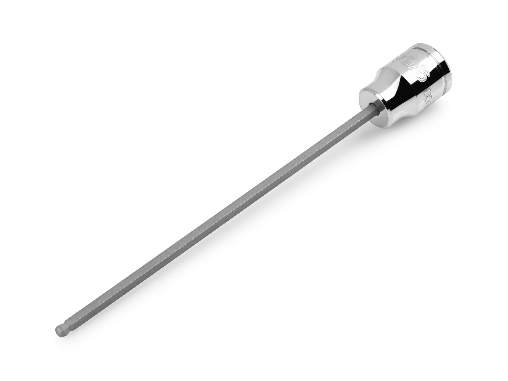 Front-right angle view of Tekton hand drive bit socket. Item #SHB12801