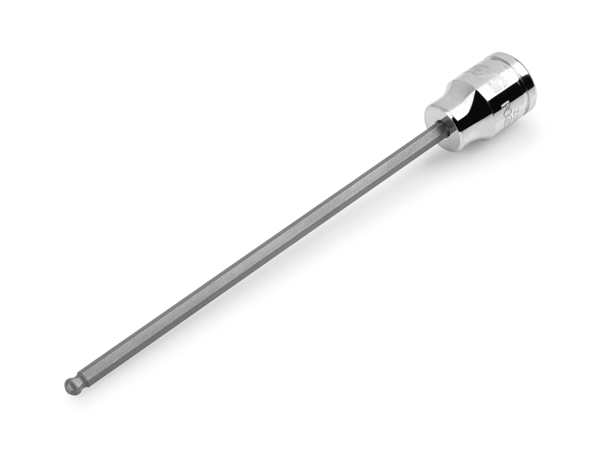 Front-right angle view of Tekton hand drive bit socket. Item #SHB12802