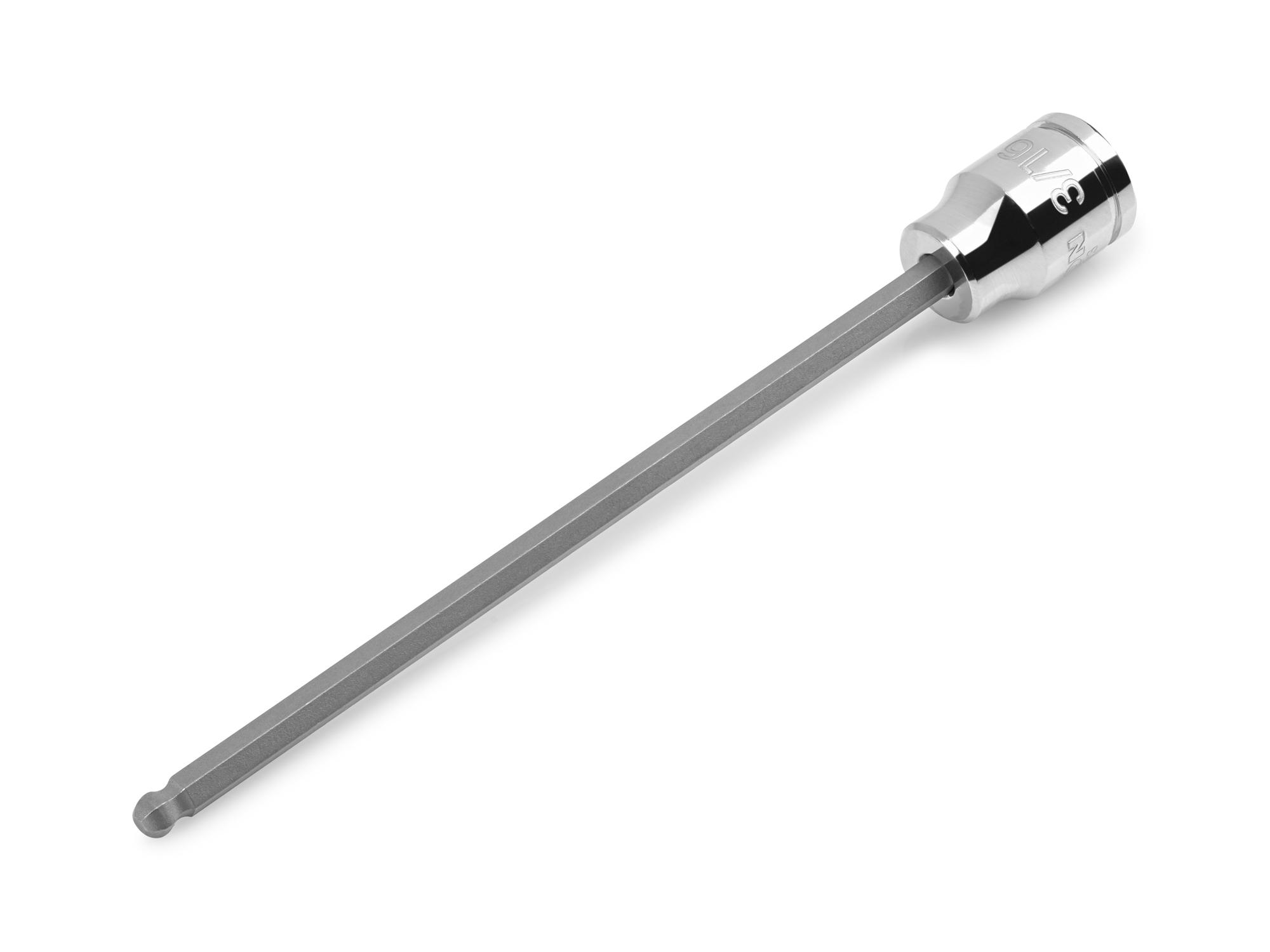 Front-right angle view of Tekton hand drive bit socket. Item #SHB12803