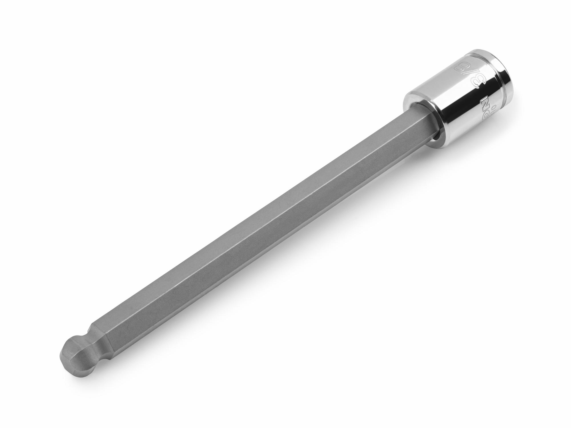 Front-right angle view of Tekton hand drive bit socket. Item #SHB12810