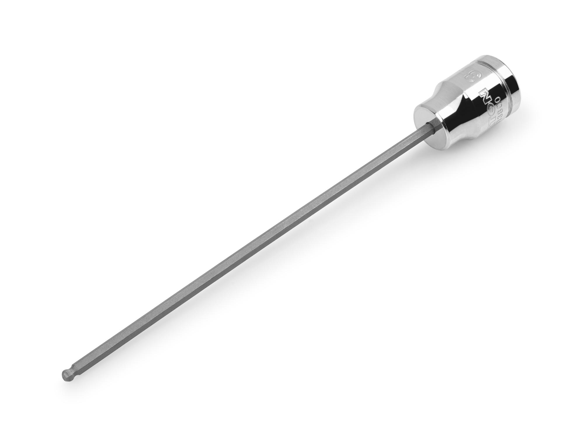Front-right angle view of Tekton hand drive bit socket. Item #SHB13800