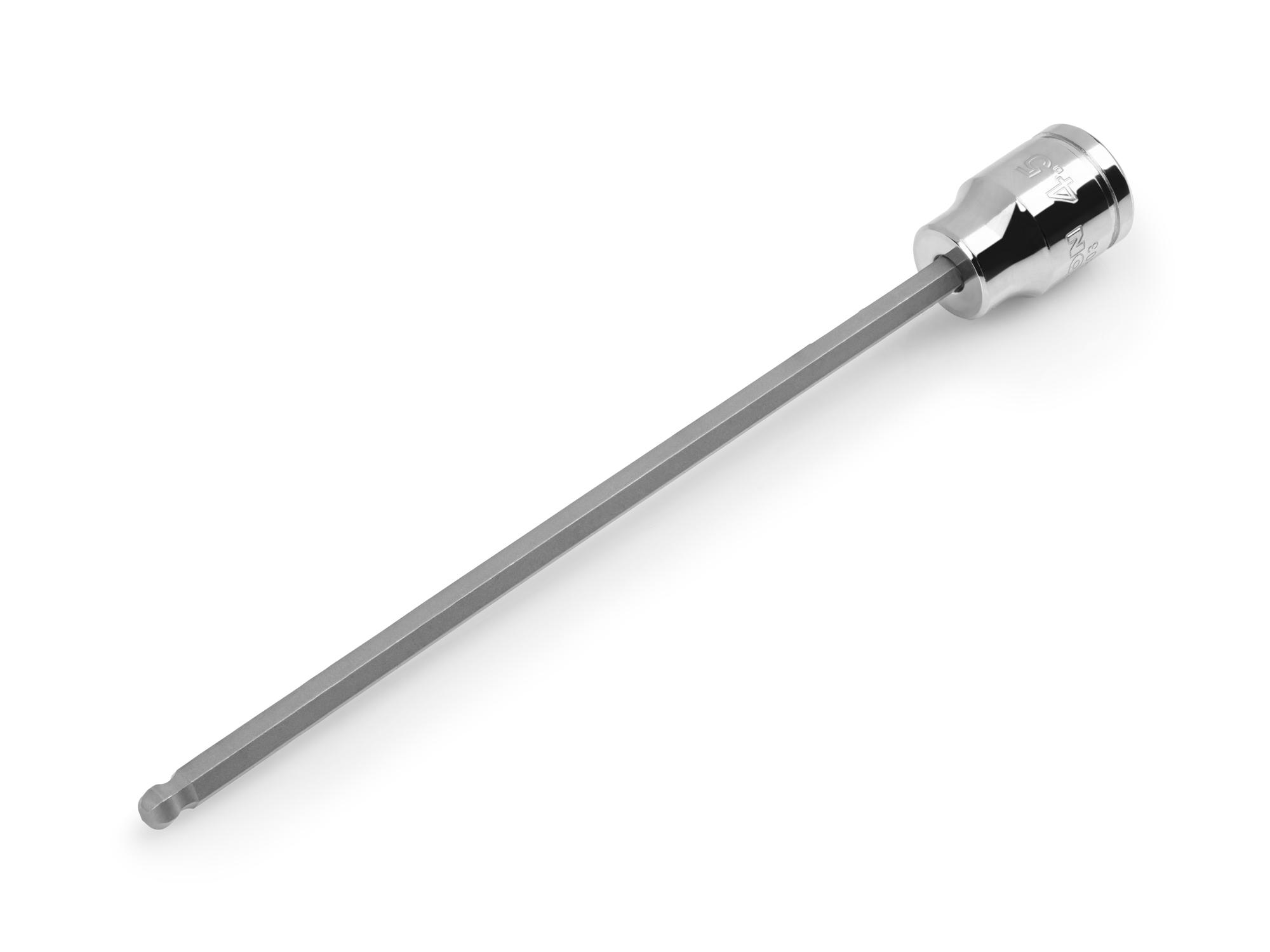 Front-right angle view of Tekton hand drive bit socket. Item #SHB13803