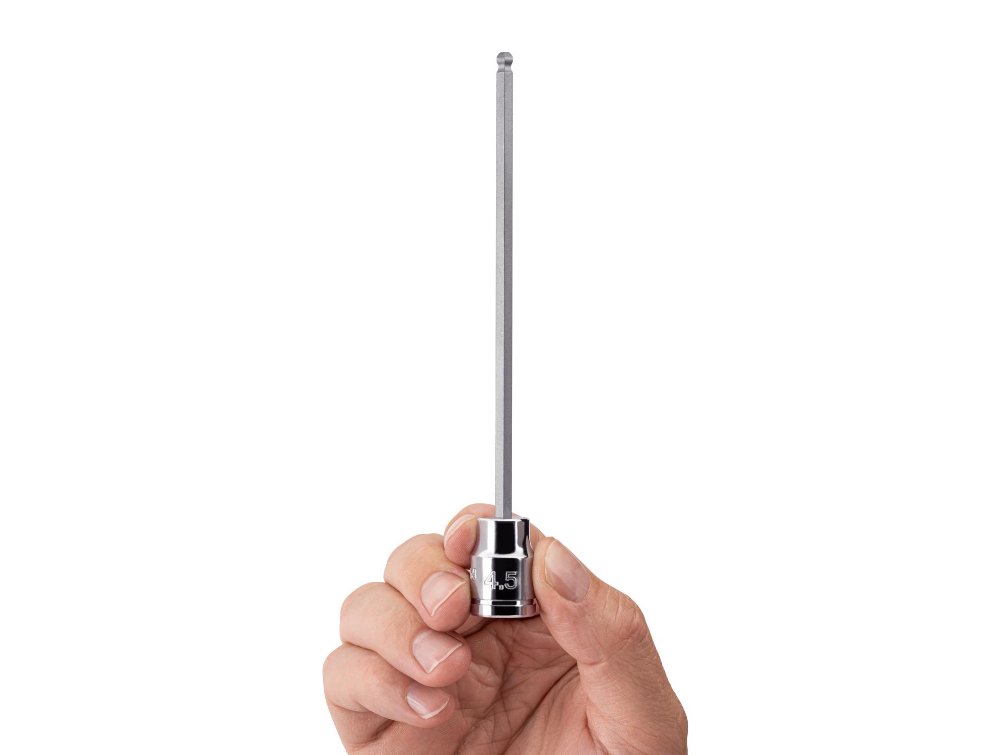 Person holding Tekton hand drive bit socket. Item #SHB13803