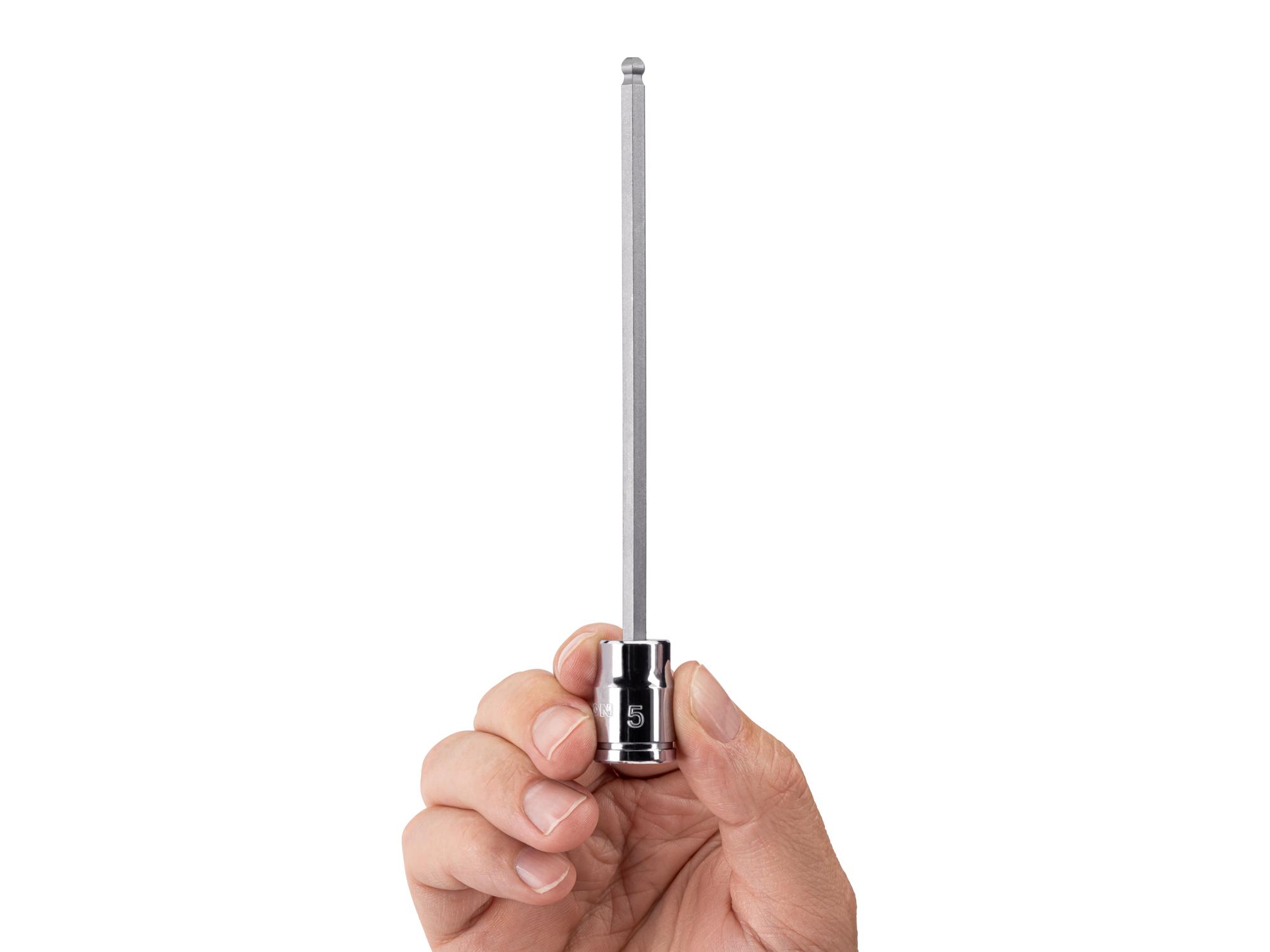 Person holding Tekton hand drive bit socket. Item #SHB13804