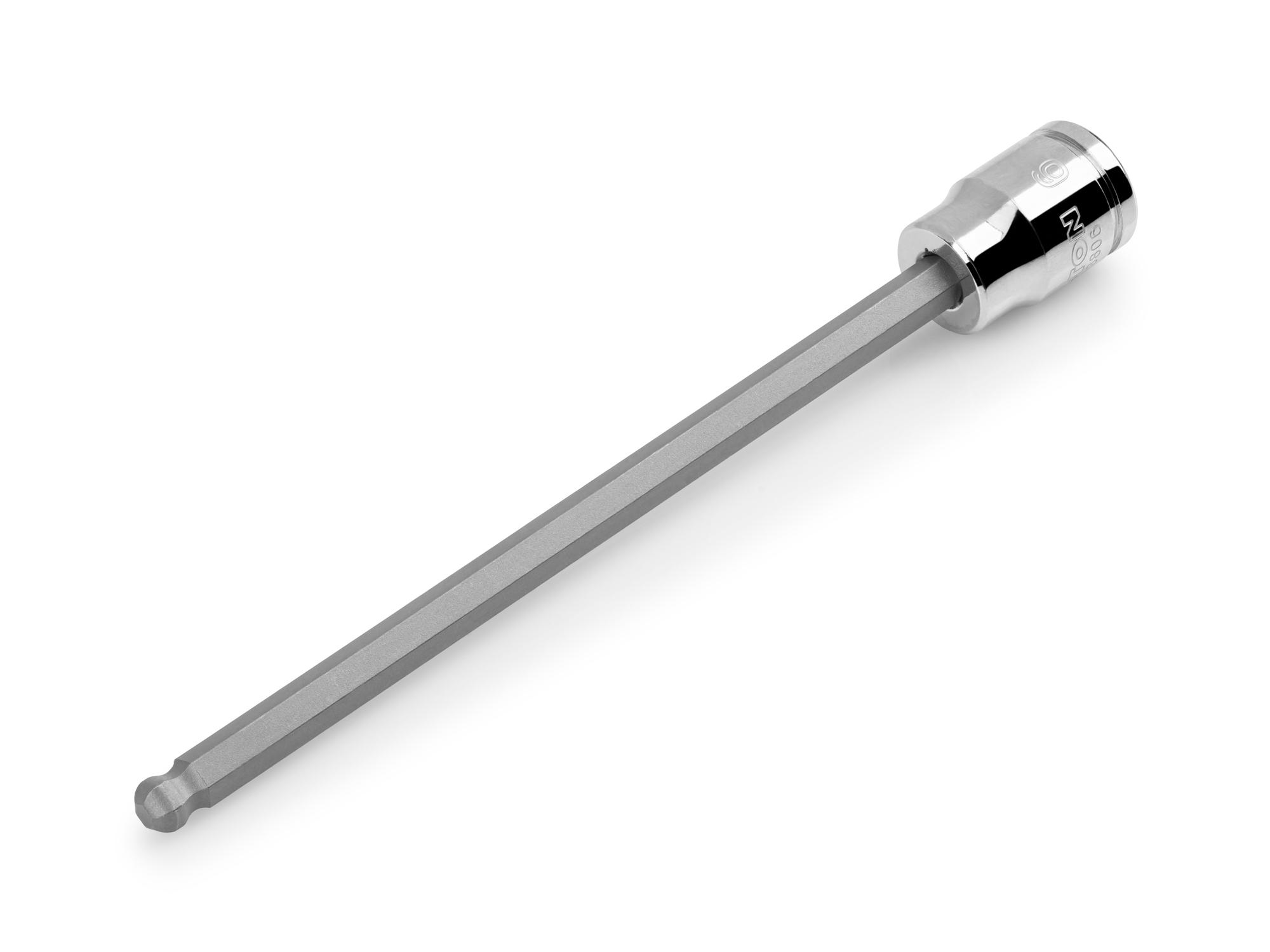 Front-right angle view of Tekton hand drive bit socket. Item #SHB13806