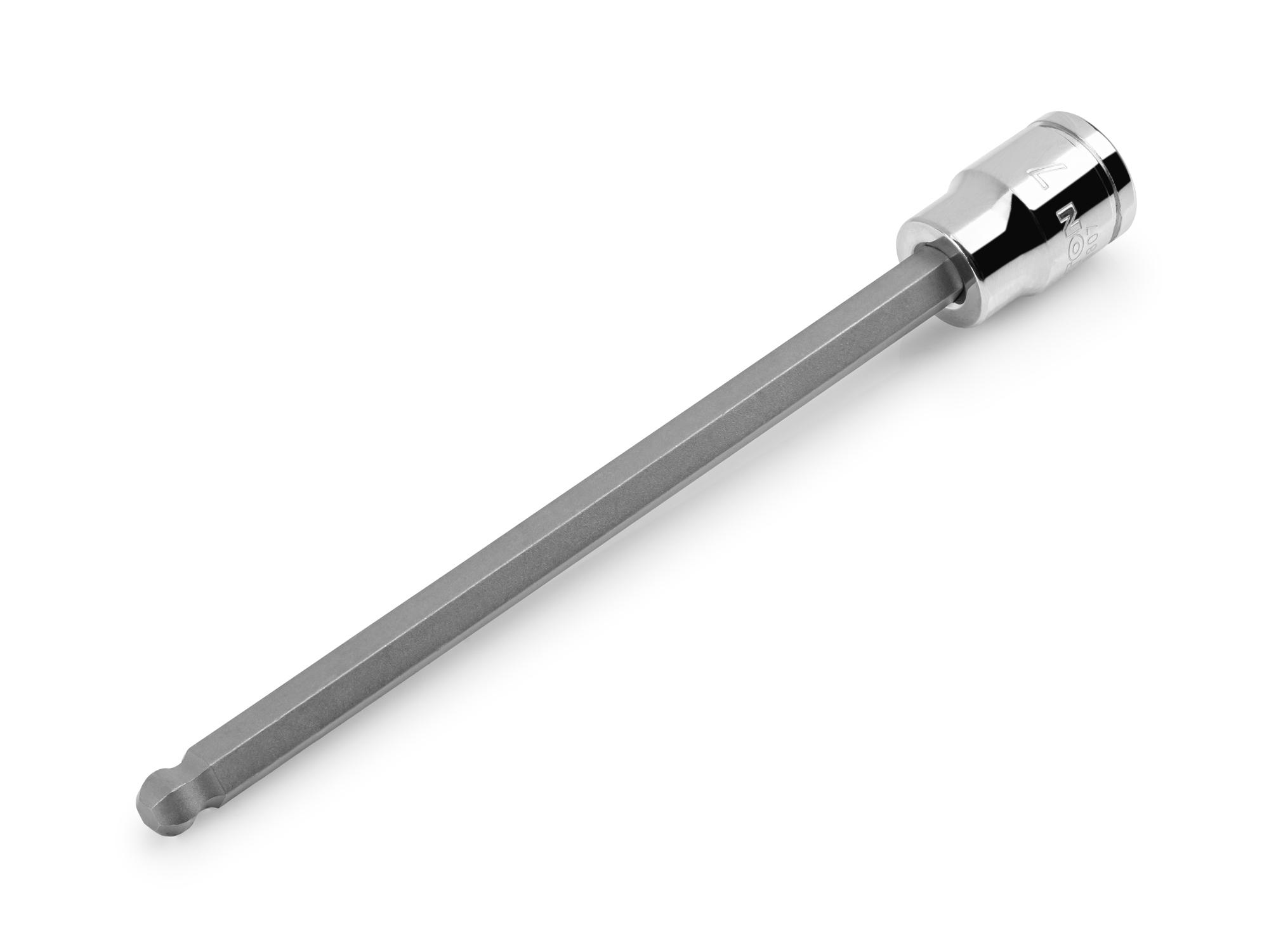 Front-right angle view of Tekton hand drive bit socket. Item #SHB13807