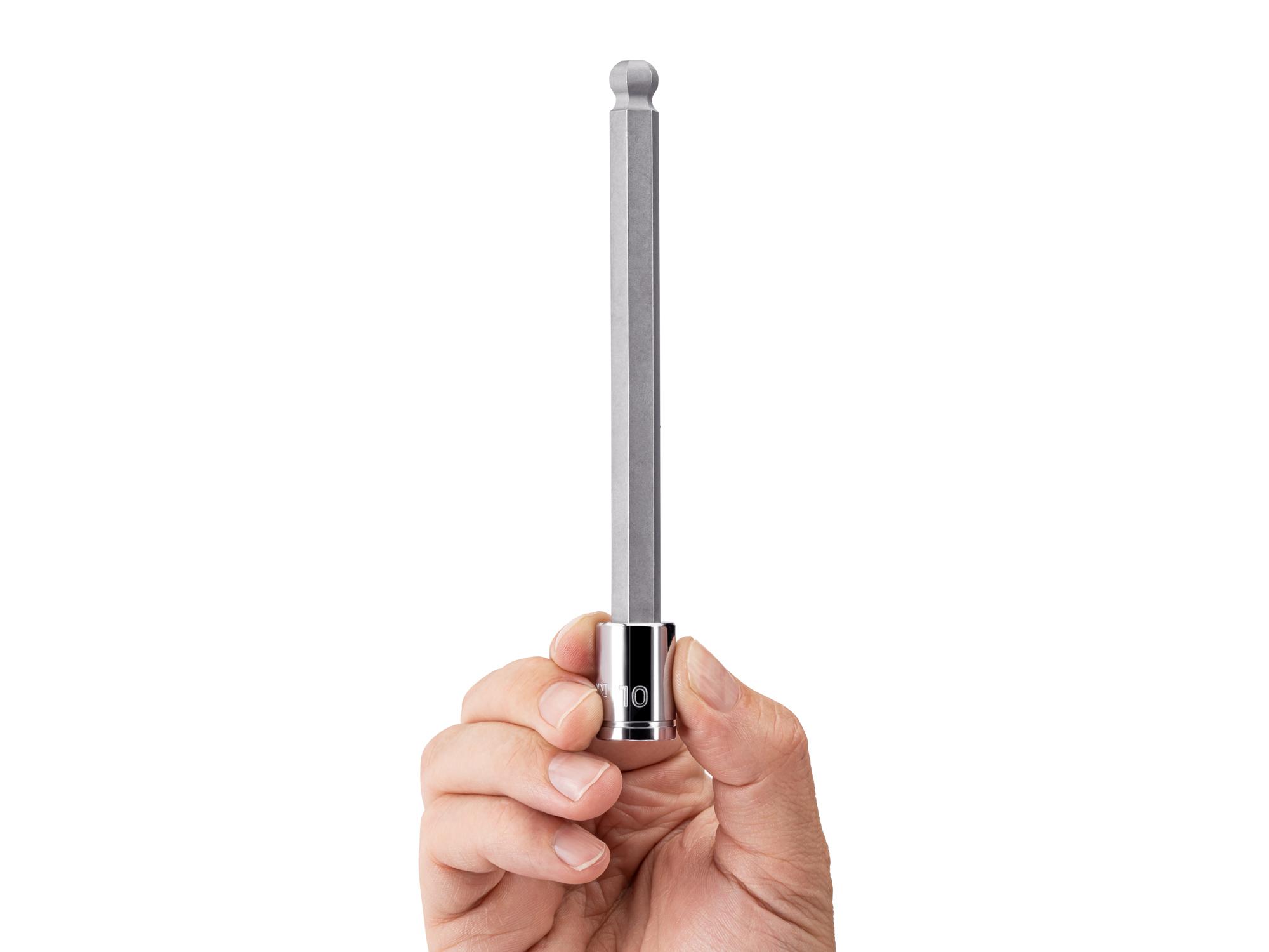 Person holding Tekton hand drive bit socket. Item #SHB13810