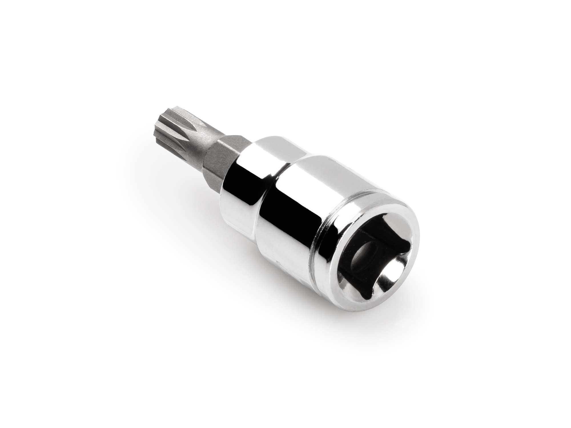 M6 triple square hand drive bit socket. Strong 2-piece bit socket combines S2 steel bit and chrome socket. S2 steel bit. SHB18206.