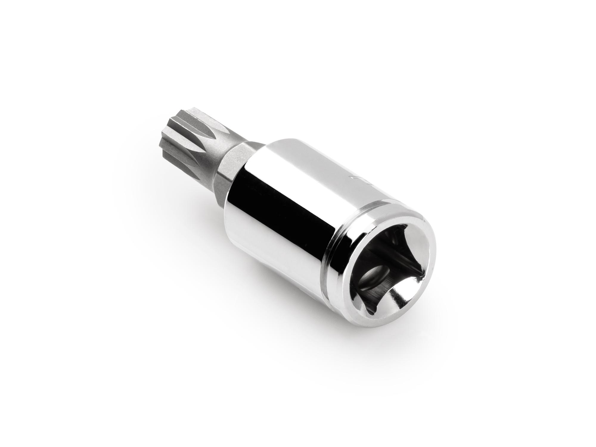 Back angle view of Tekton hand drive bit socket. Item #SHB18209