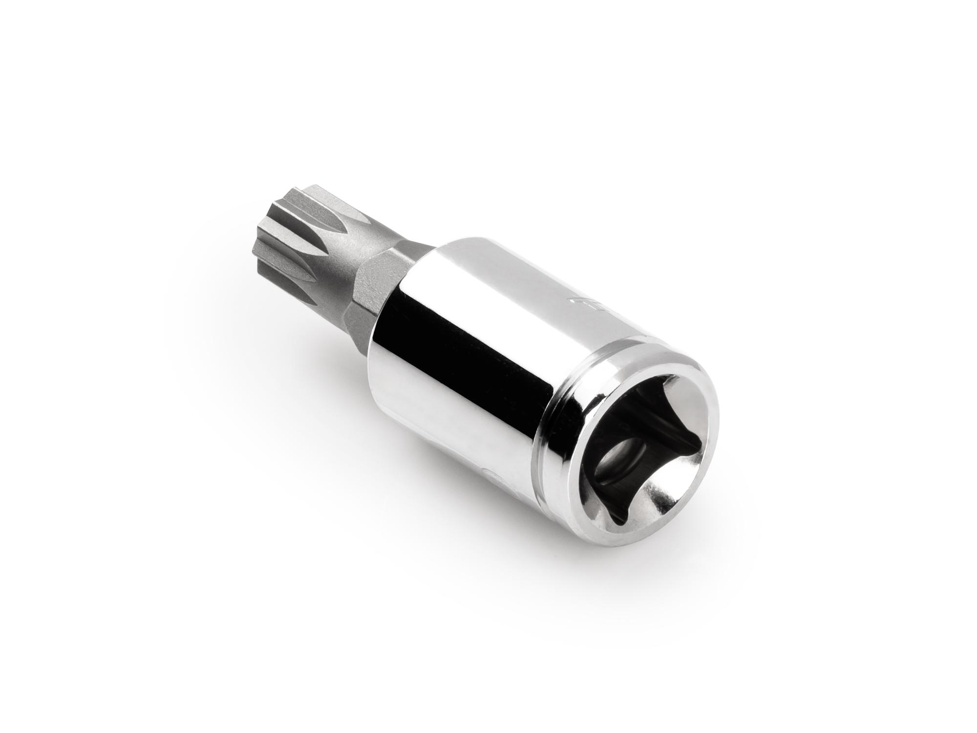 Back angle view of Tekton hand drive bit socket. Item #SHB18210