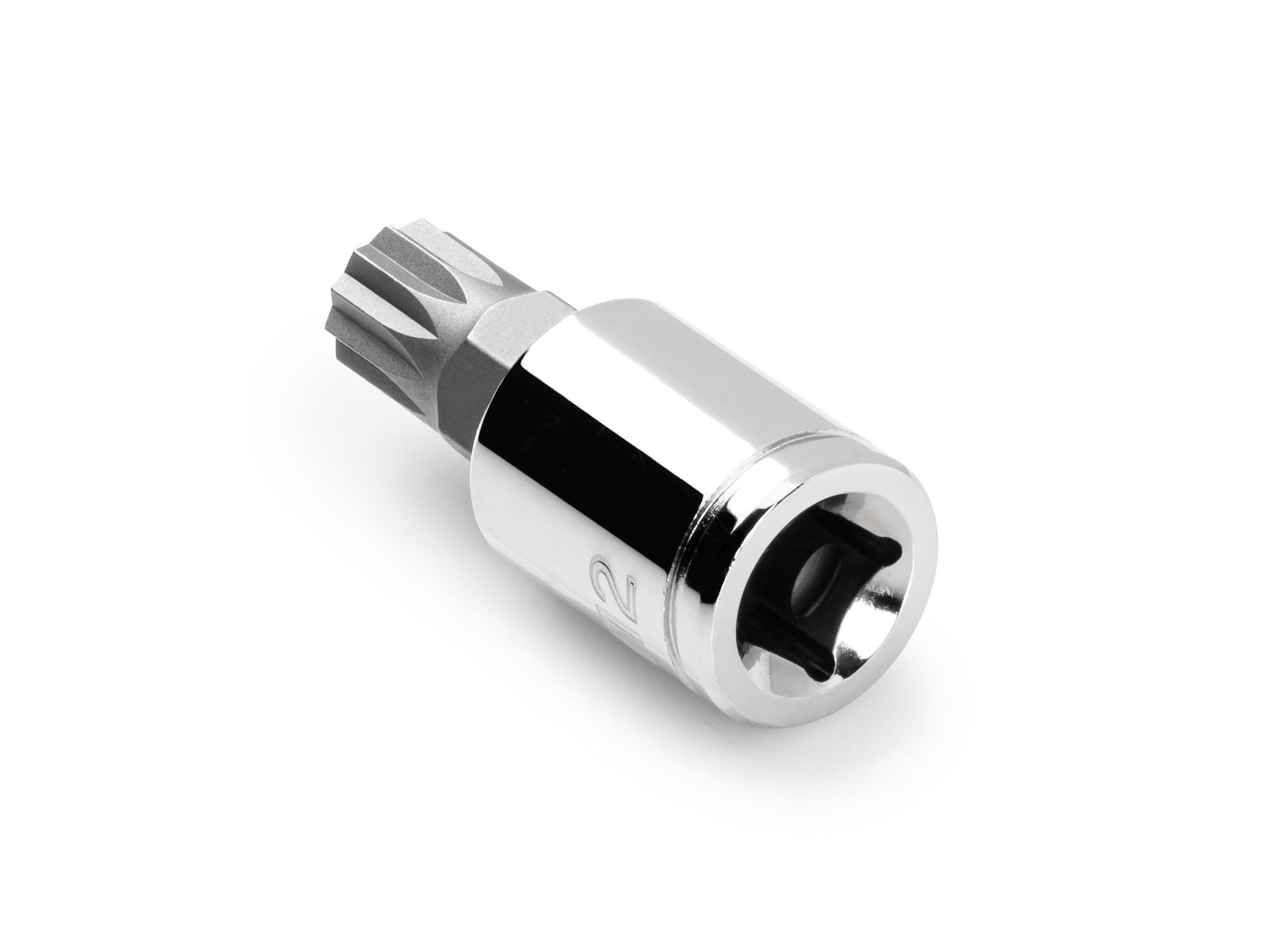 Back angle view of Tekton hand drive bit socket. Item #SHB18212