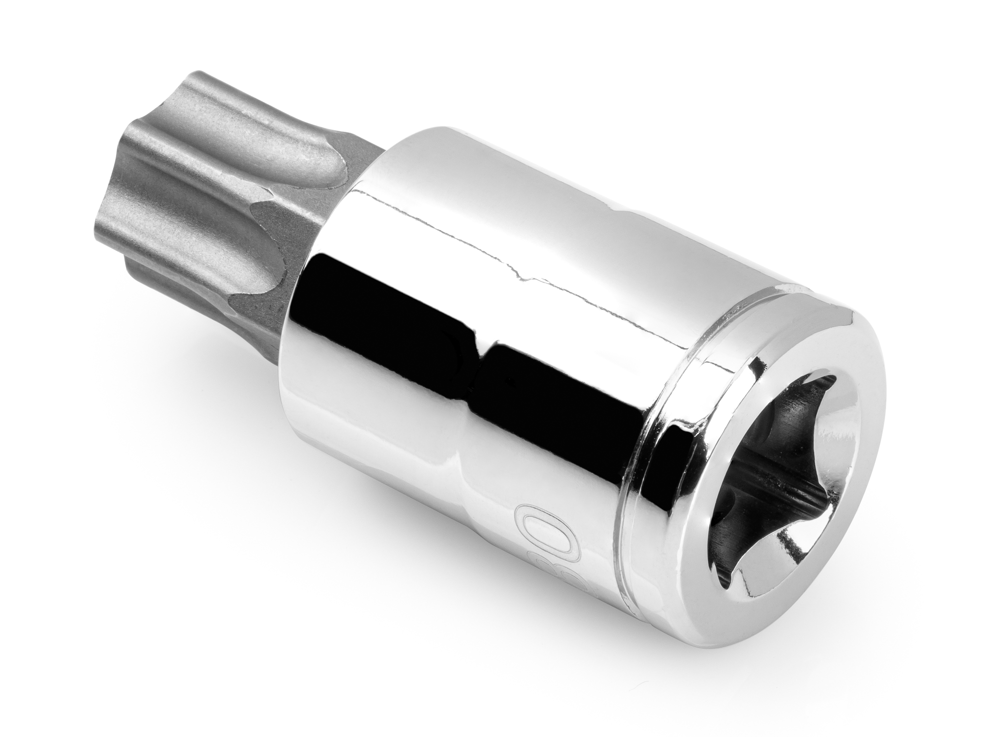 1/2 inch drive T80 Torx bit socket made from S2 heat-treated steel with permanent stamped size markings that are clearly visible. SHB24280.