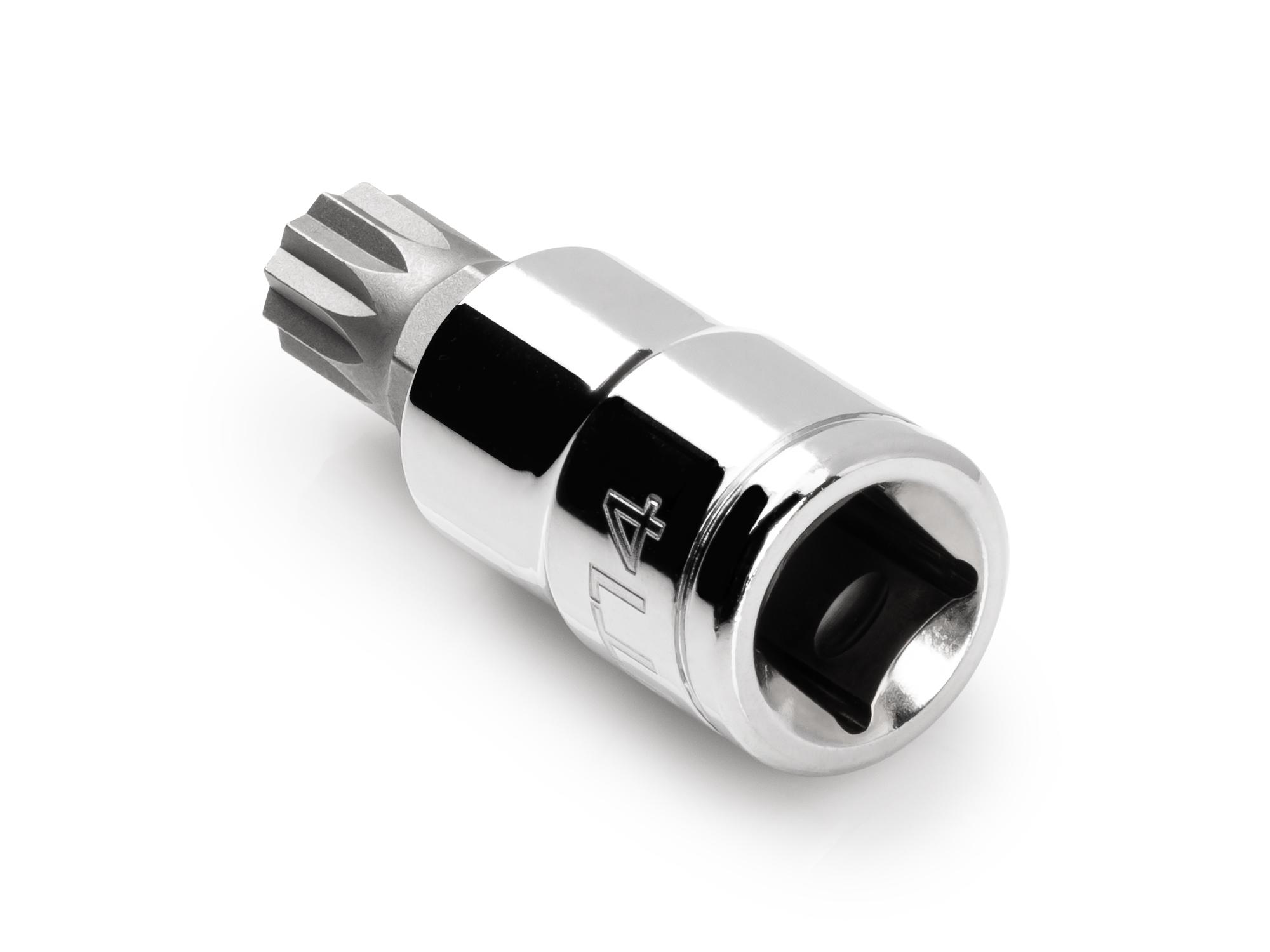 Back angle view of Tekton hand drive bit socket. Item #SHB29214