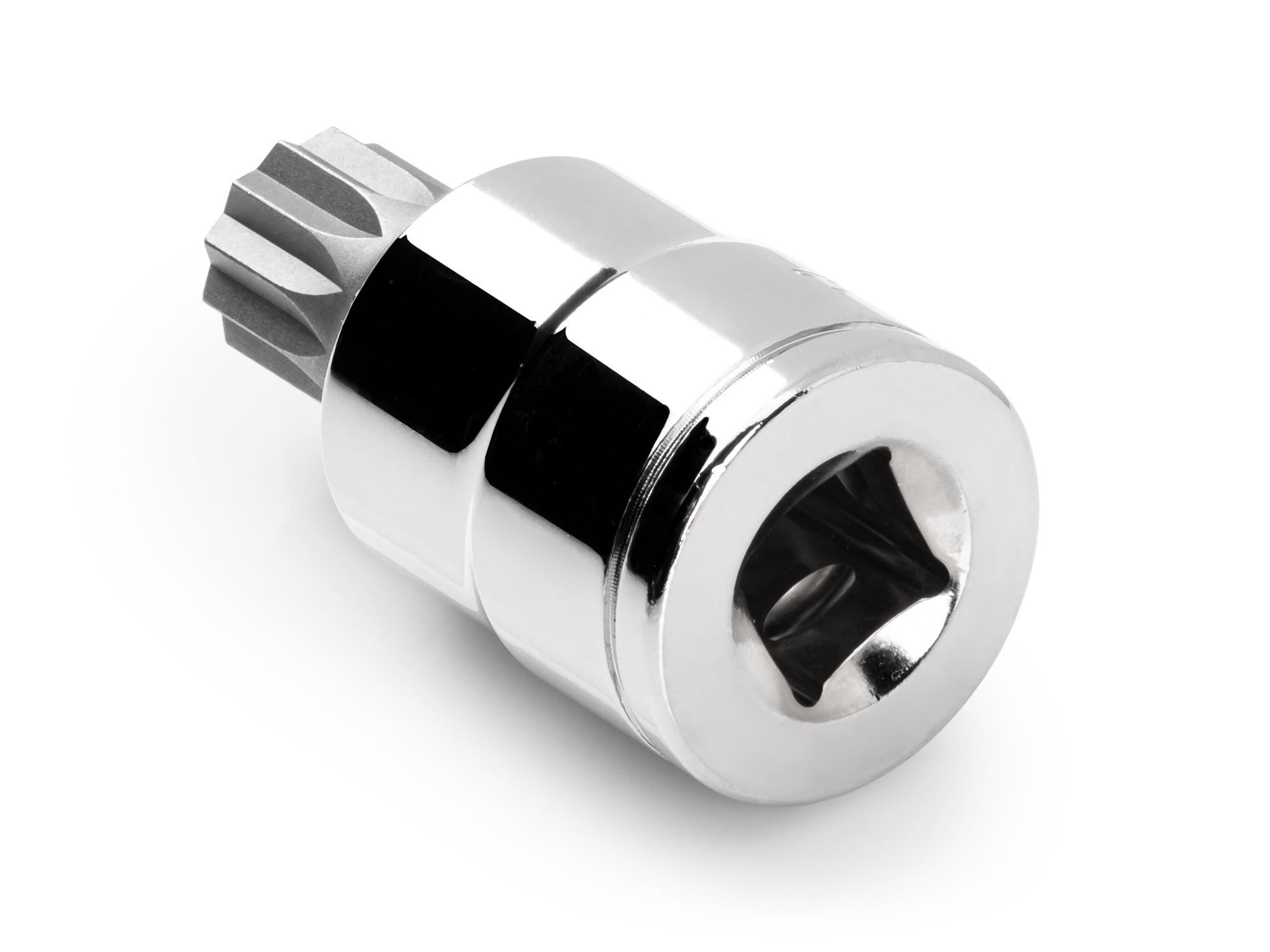 Back angle view of Tekton hand drive bit socket. Item #SHB29218