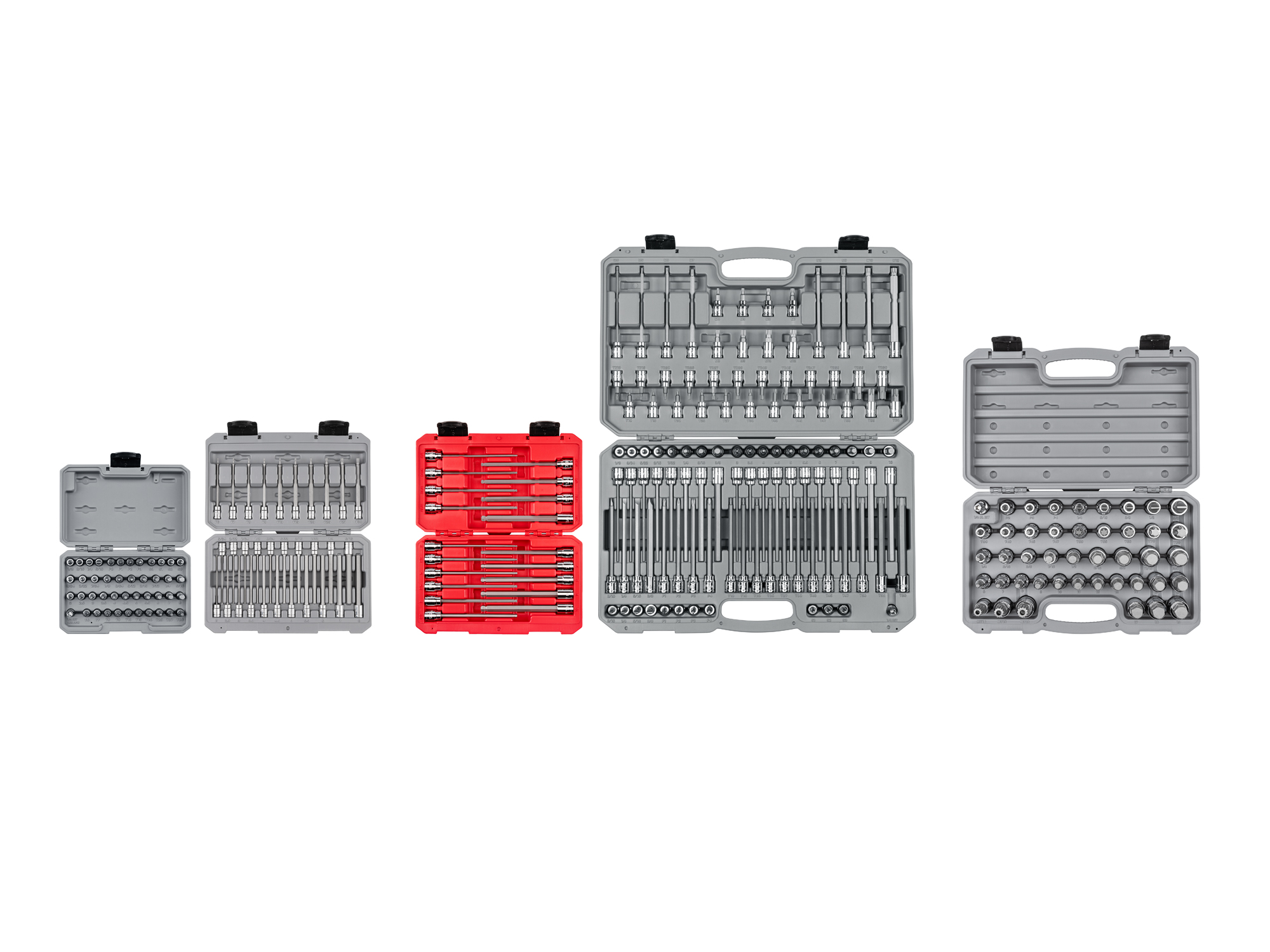 1/4, 3/8, 1/2 Inch Drive Bit Socket Set with Cases (248-Piece)
