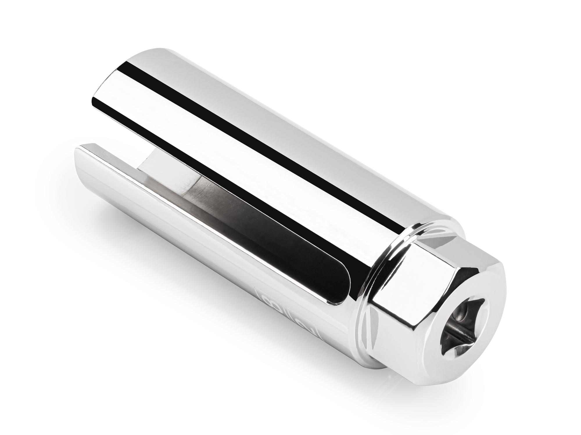 Back angle view of Tekton hand drive oxygen sensor socket. Item #SHD16022
