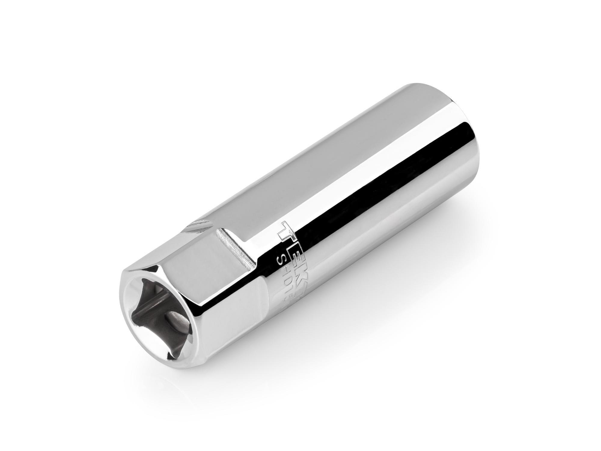 Back angle view of Tekton hand drive spark plug socket. Item #SHD15114
