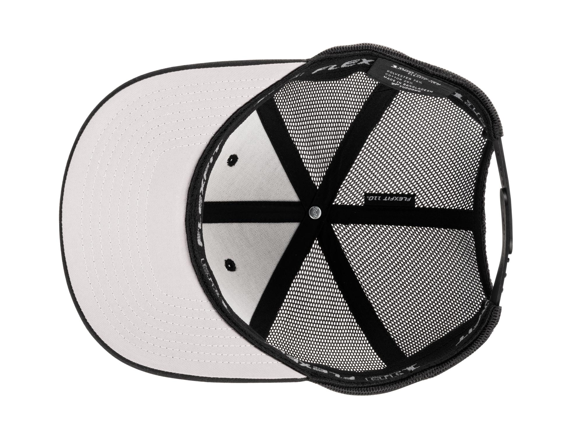 Bottom view of black-white-logo Tekton hat. Item #APG31005