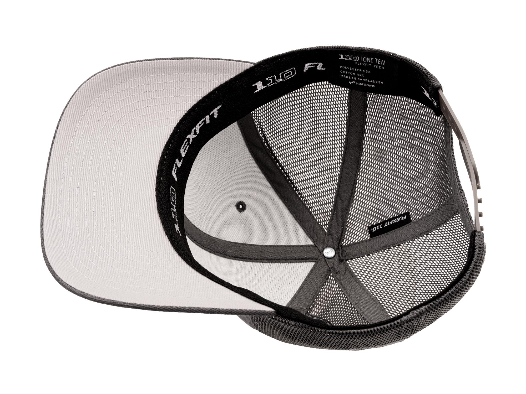 Back angle view of dark-gray-black-logo Tekton hat. Item #APG31006