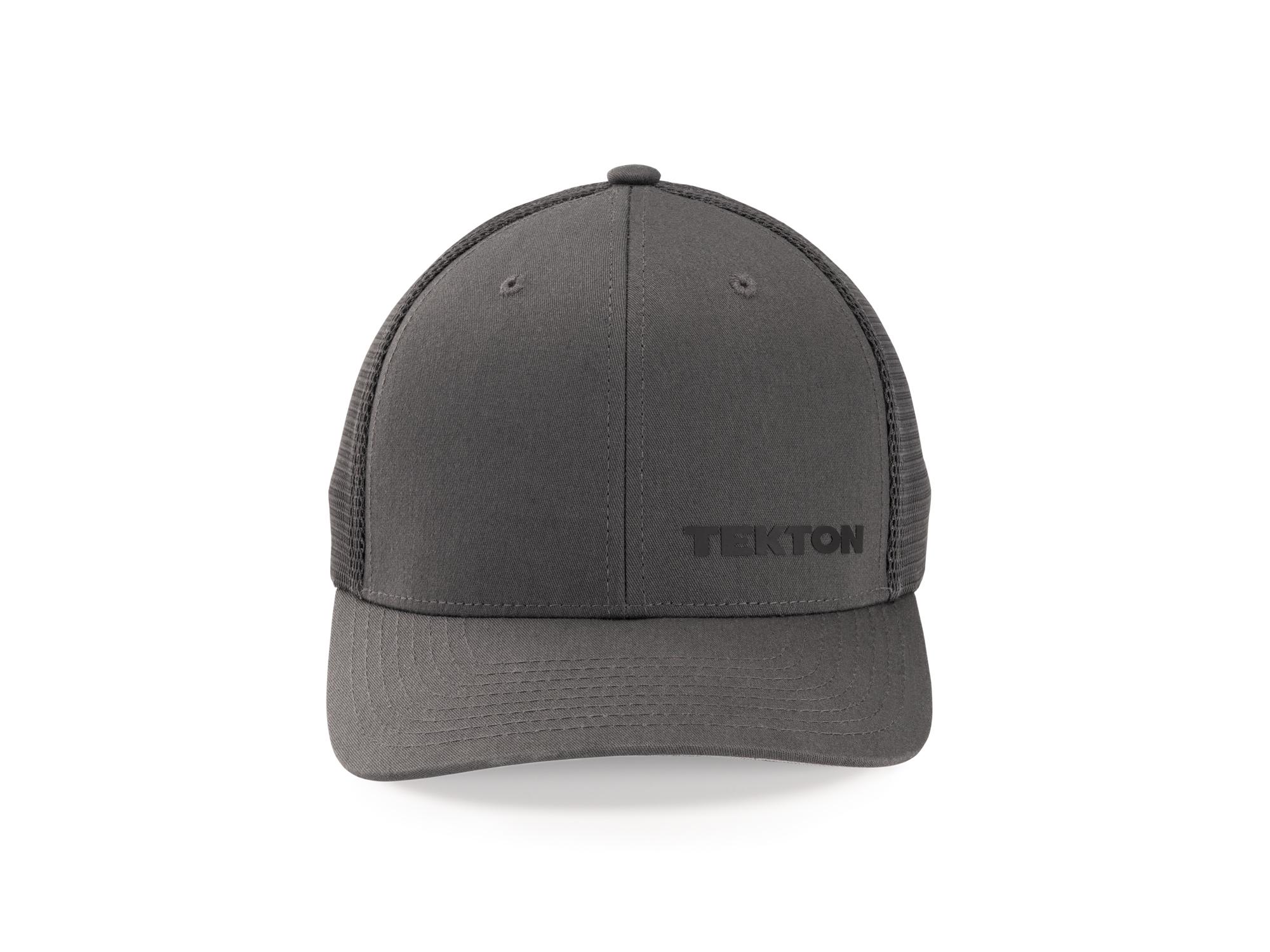 Front view of dark-gray-black-logo Tekton hat. Item #APG31006