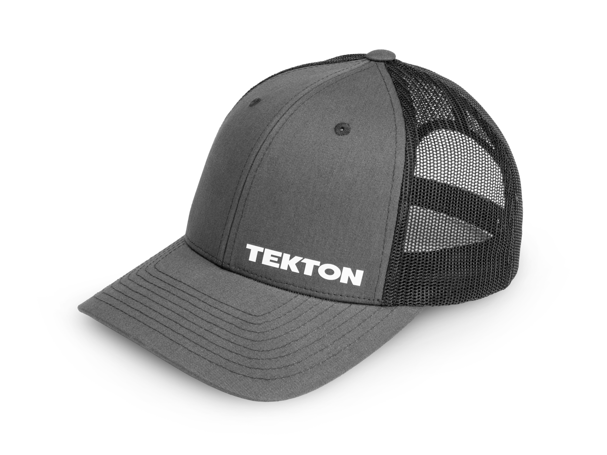 TEKTON Tekton Low Profile Mesh-Back Hat, Dark Gray (White Logo)