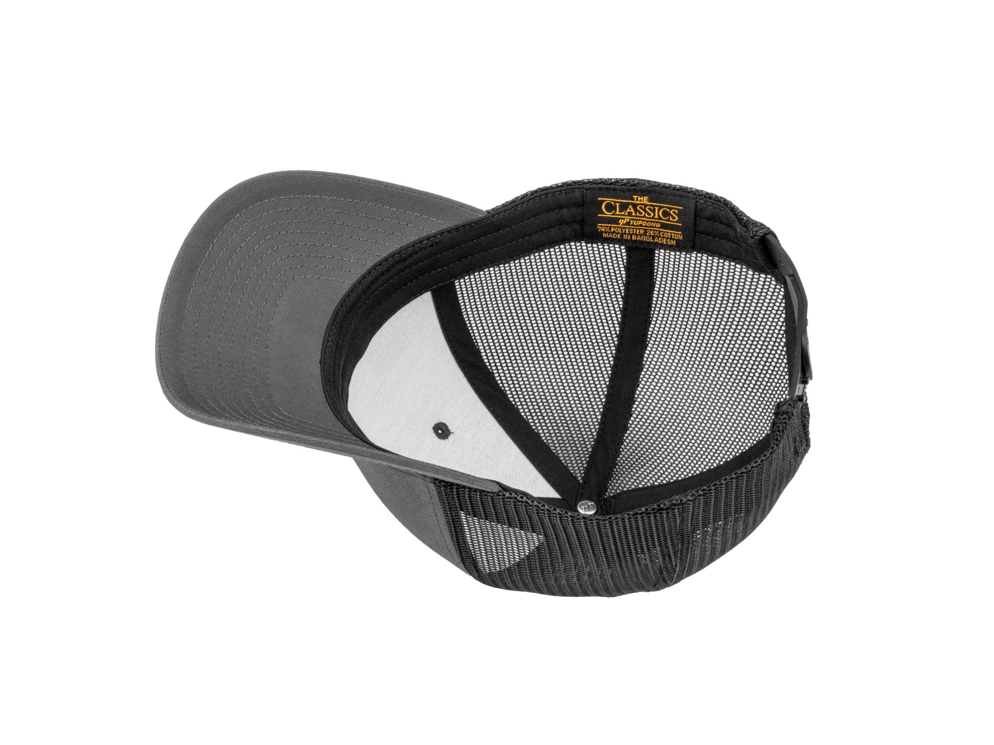 Back angle view of dark-gray-black-logo Tekton hat. Item #APG31010