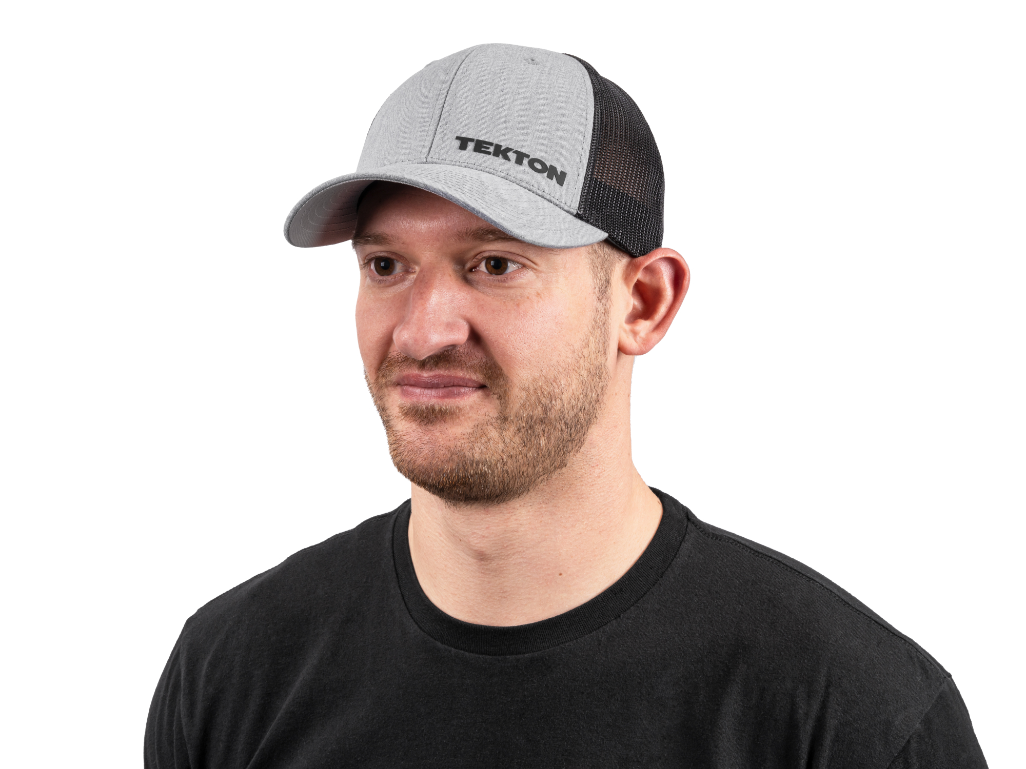 TEKTON Tekton Low Profile Mesh-Back Hat, Light Gray (Black Logo)