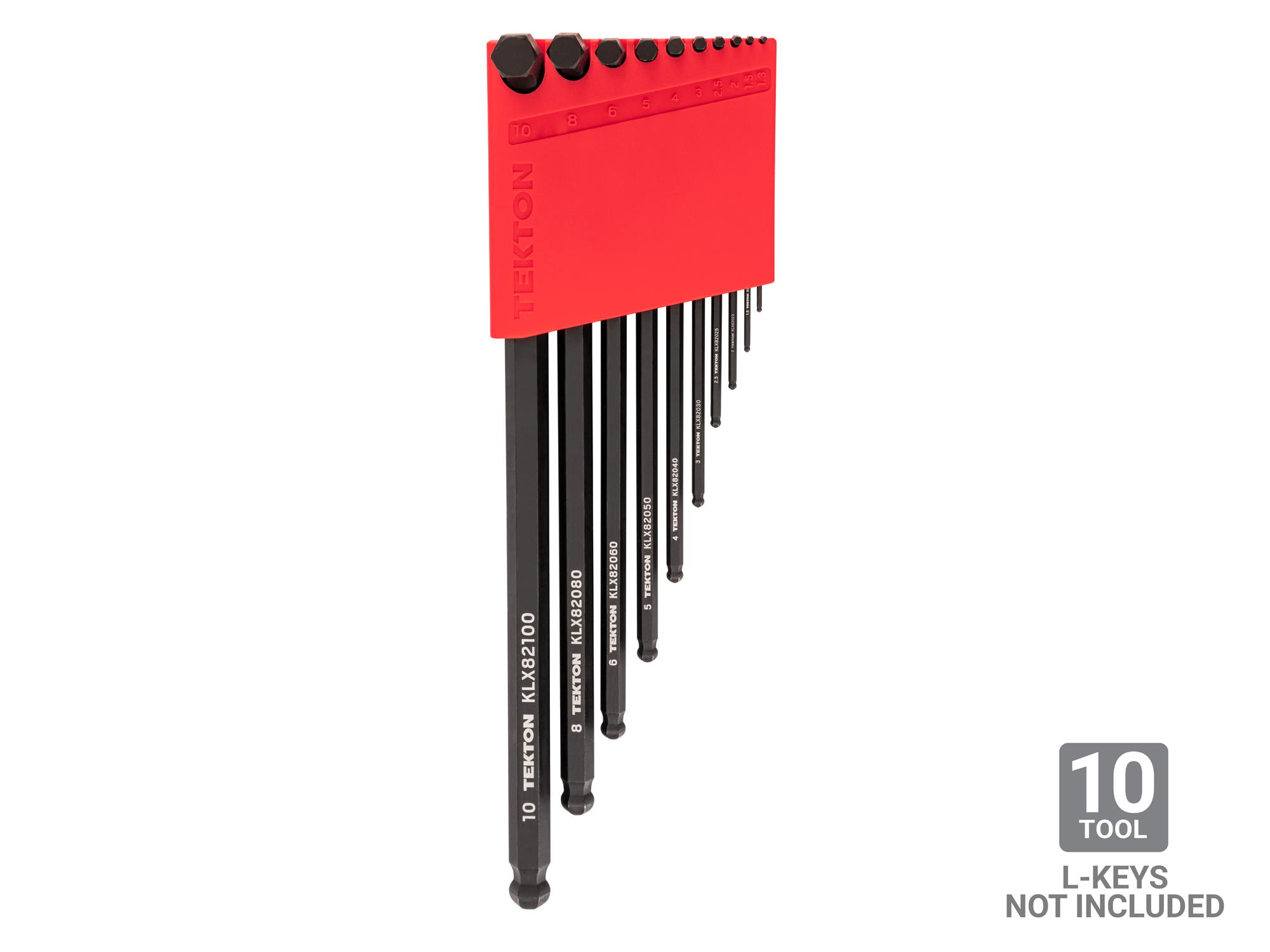 Custom holder designed to organize 1.3-10 mm (metric) L-keys facing forward so you can easily access each tool without having to move others out of the way. OKH32102.