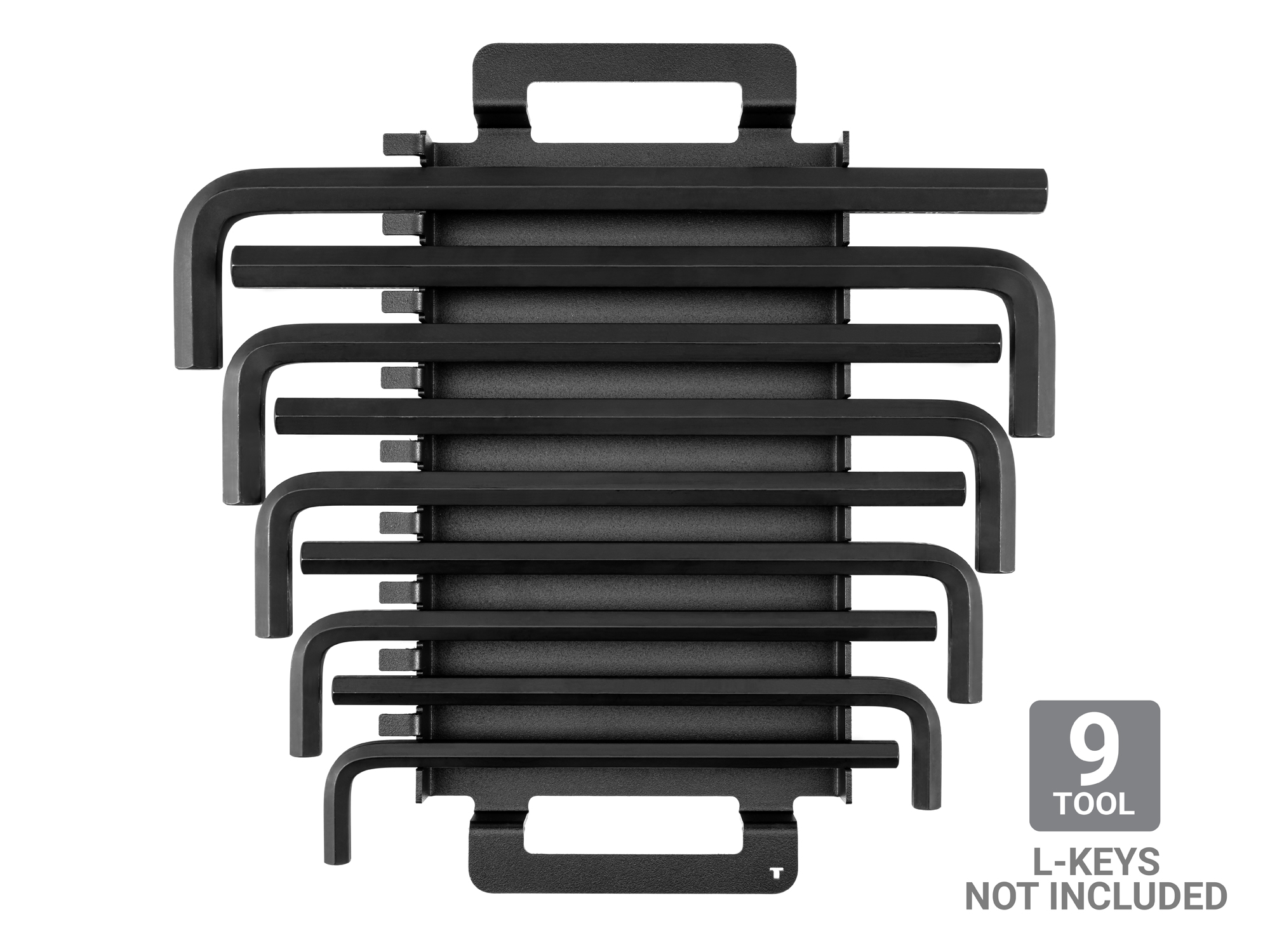 Custom rack designed to organize 11-19 mm (metric) L-keys so you can easily take the tools in and out without resistance. OKH62502.