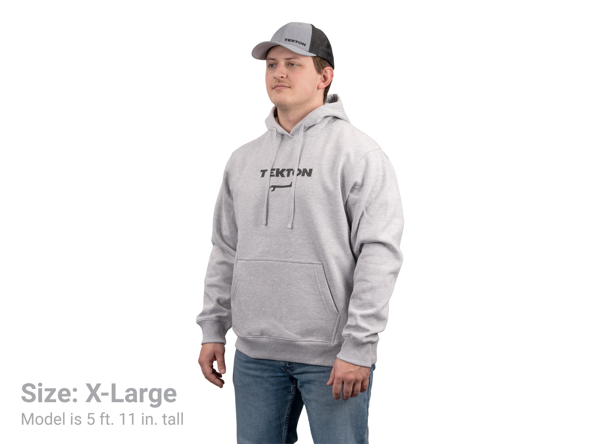 TEKTON Tekton Heavyweight Pullover Hoodie, Light Heather Gray (X-Large)