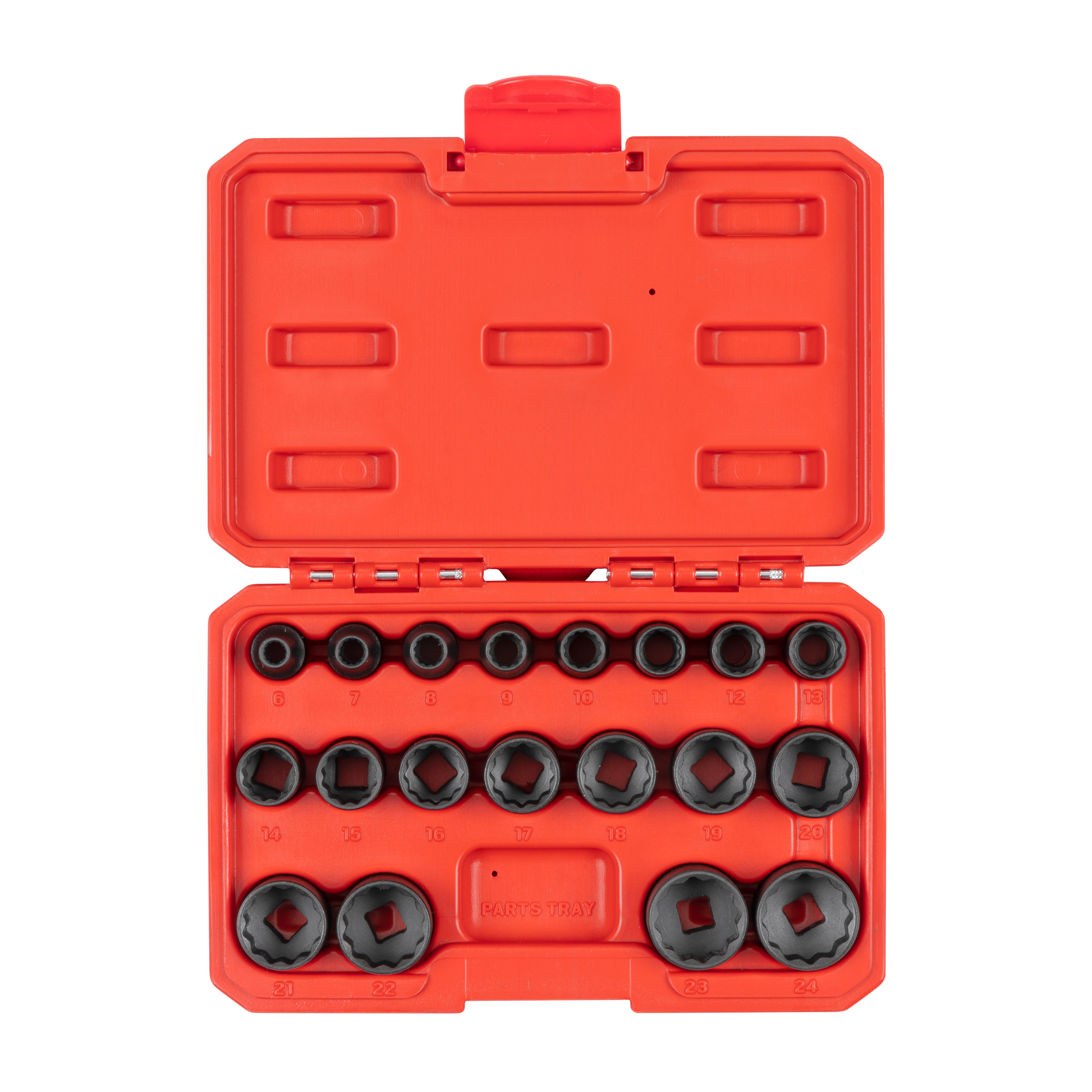 3/8 Inch Drive 12-Point Impact Socket Set with Case (19-Piece)